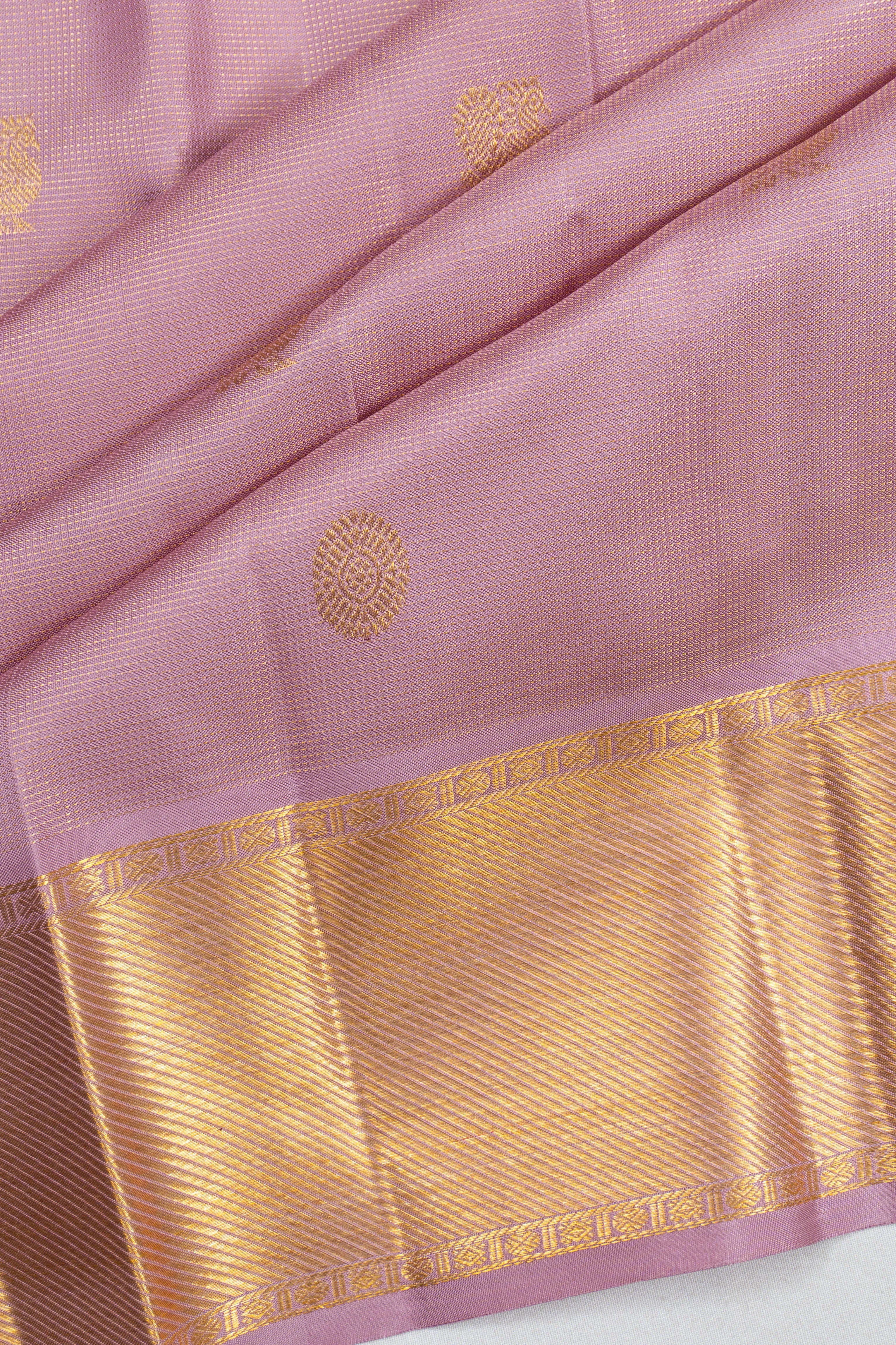 Kanchipuram Silk Tissue Butta Lavender Saree