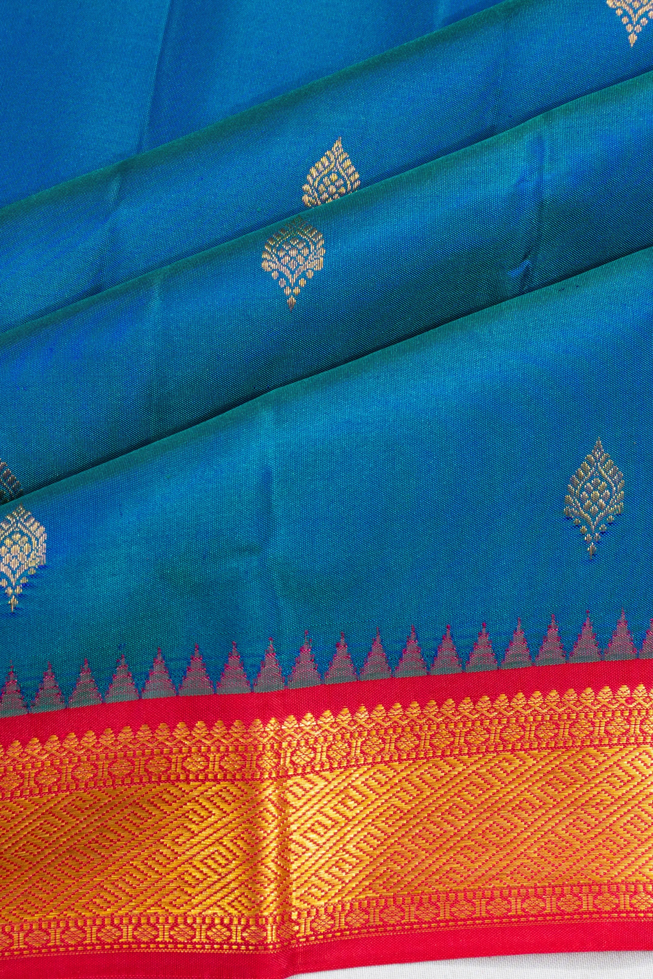 Kanchipuram Silk Butta Dark Blue Saree