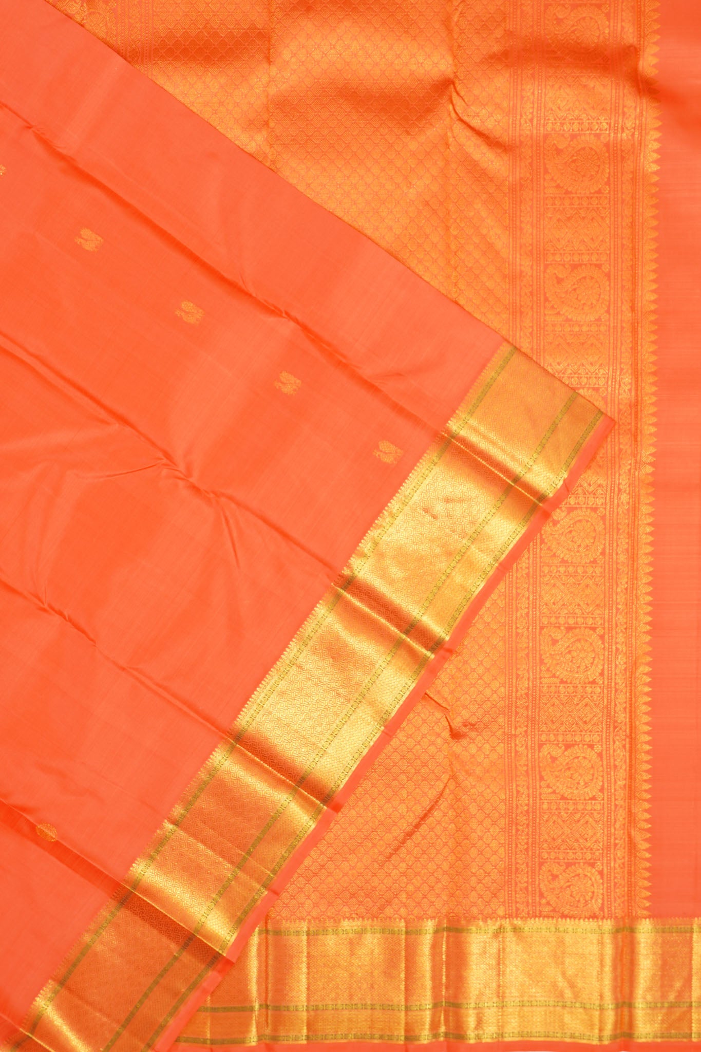 Taranga Kanchi Silk Butta Orange Saree