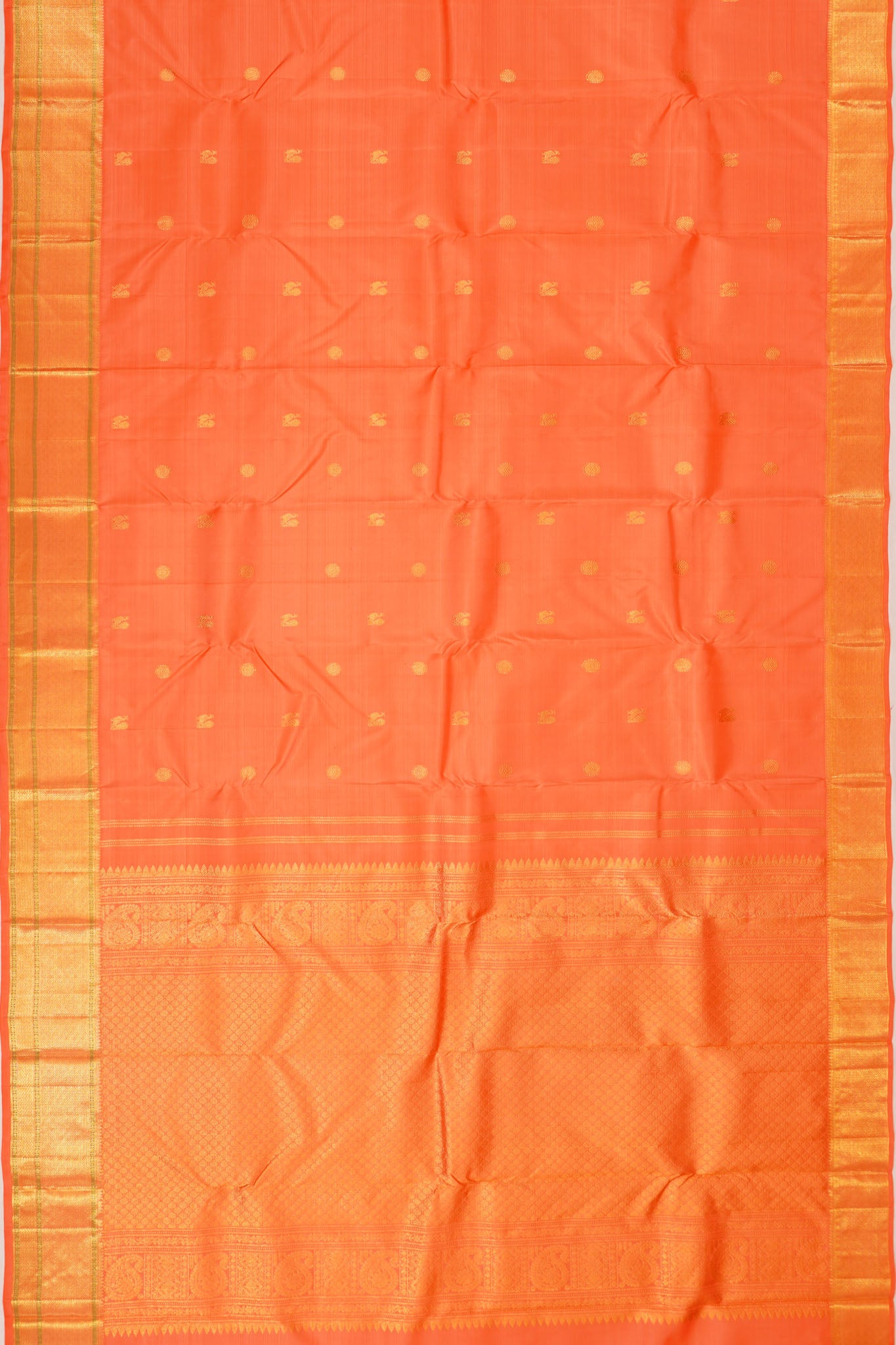 Taranga Kanchi Silk Butta Orange Saree