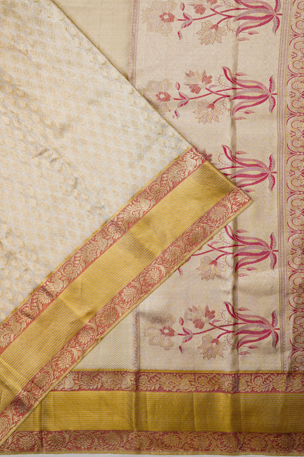 Kanchipuram Silk Tissue Brocade Gold Saree