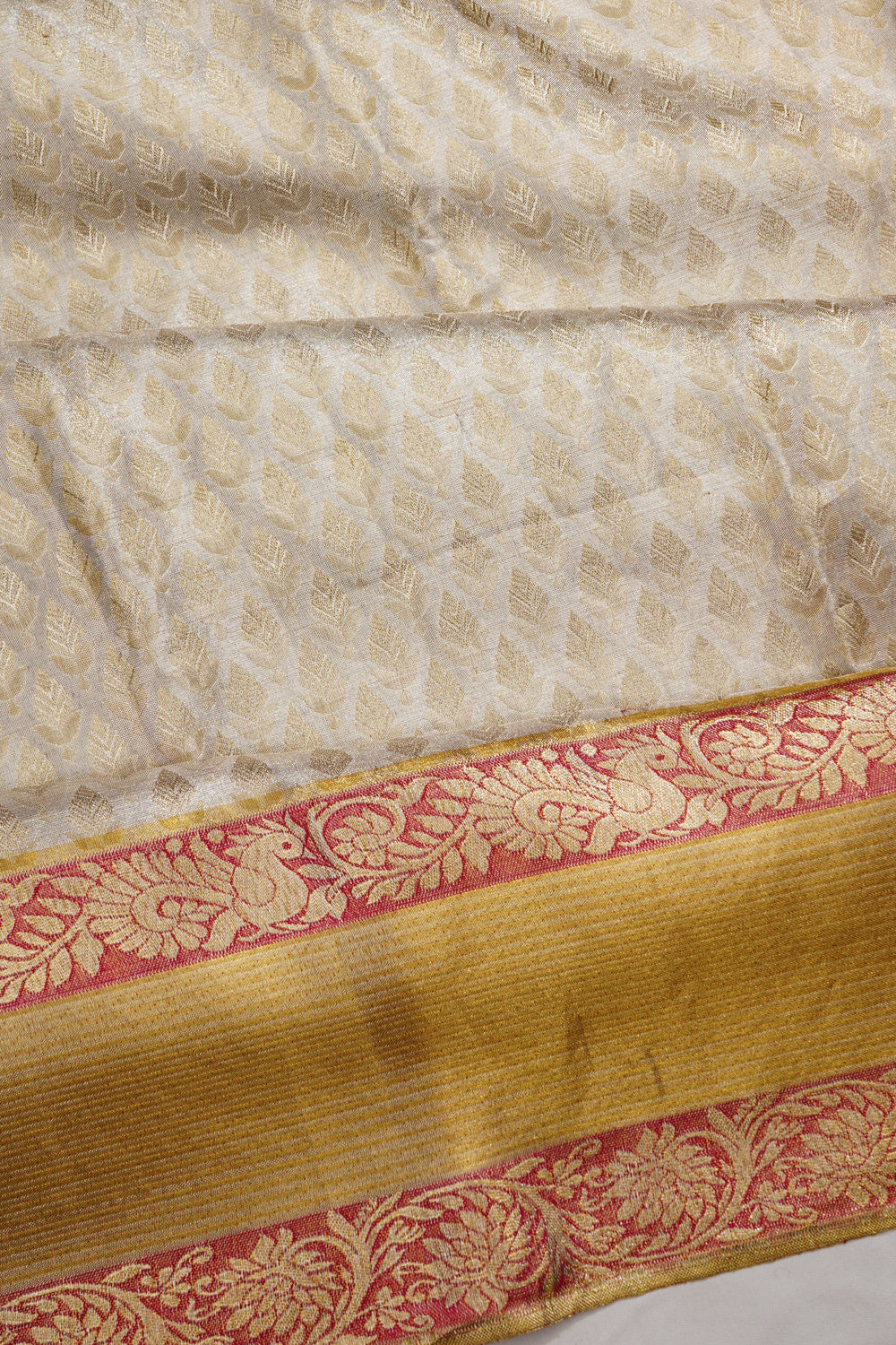 Kanchipuram Silk Tissue Brocade Gold Saree