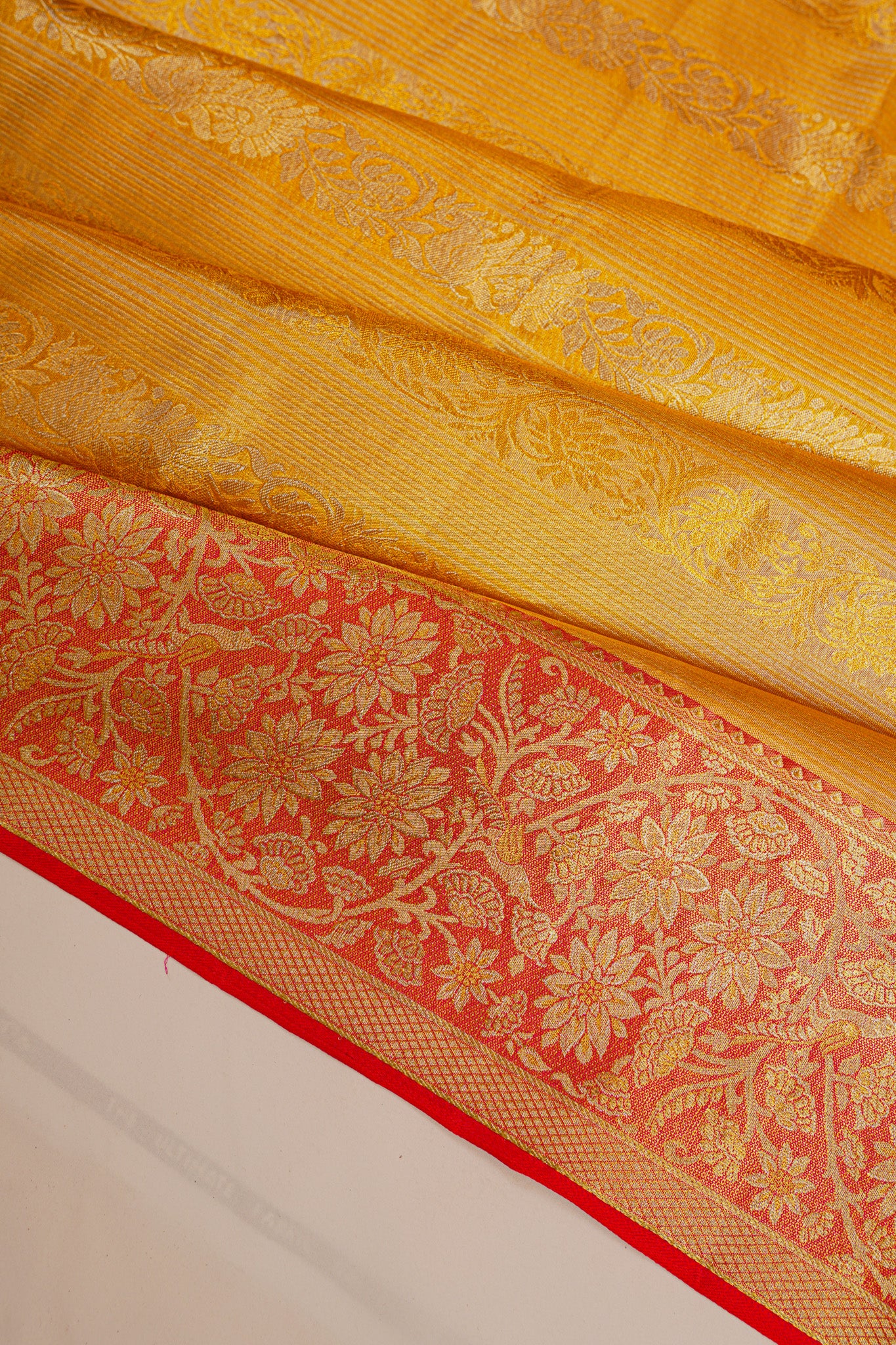Kanchipuram Silk Tissue Brocade Gold Saree