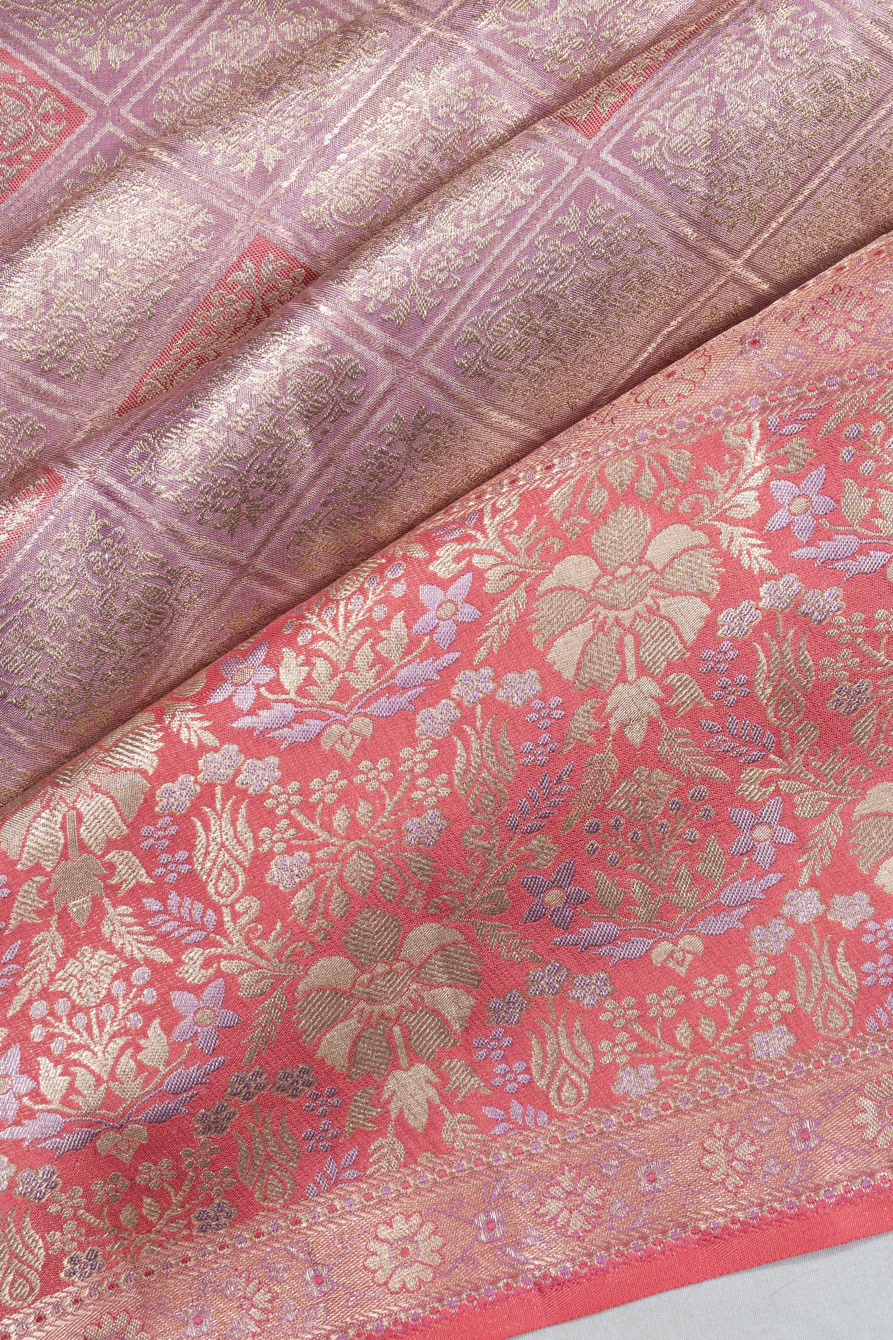 Taranga Kanchi Silk Tissue Brocade Lavender Saree