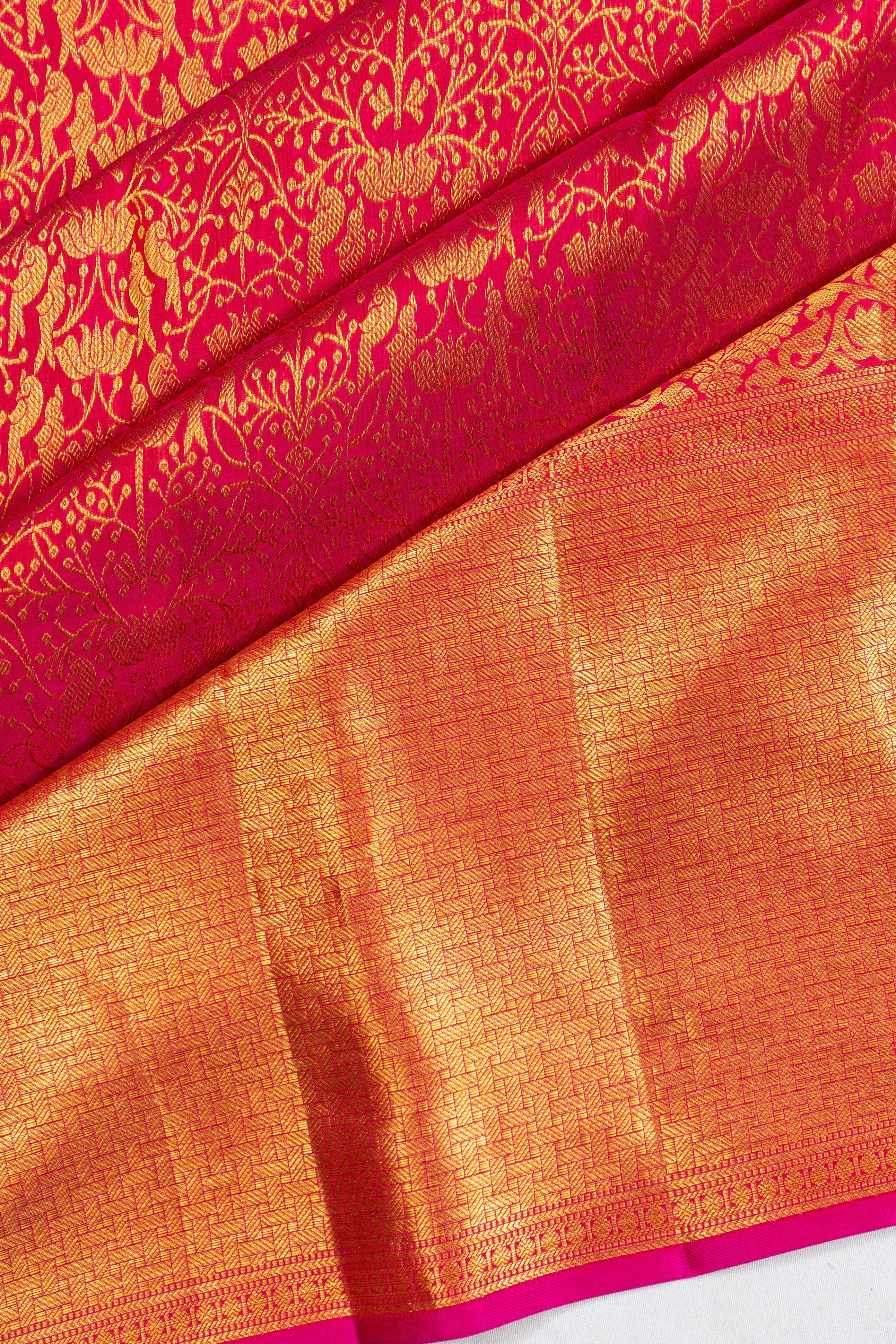 Taranga Kanchi Silk Brocade Pink Saree