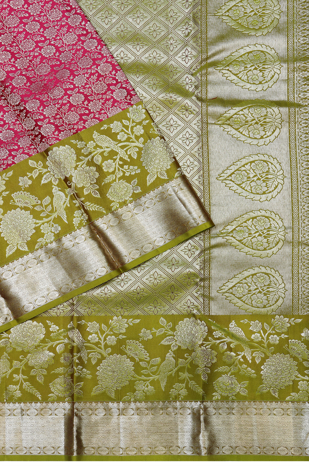 Taranga Kanchi Silk Brocade Red Saree