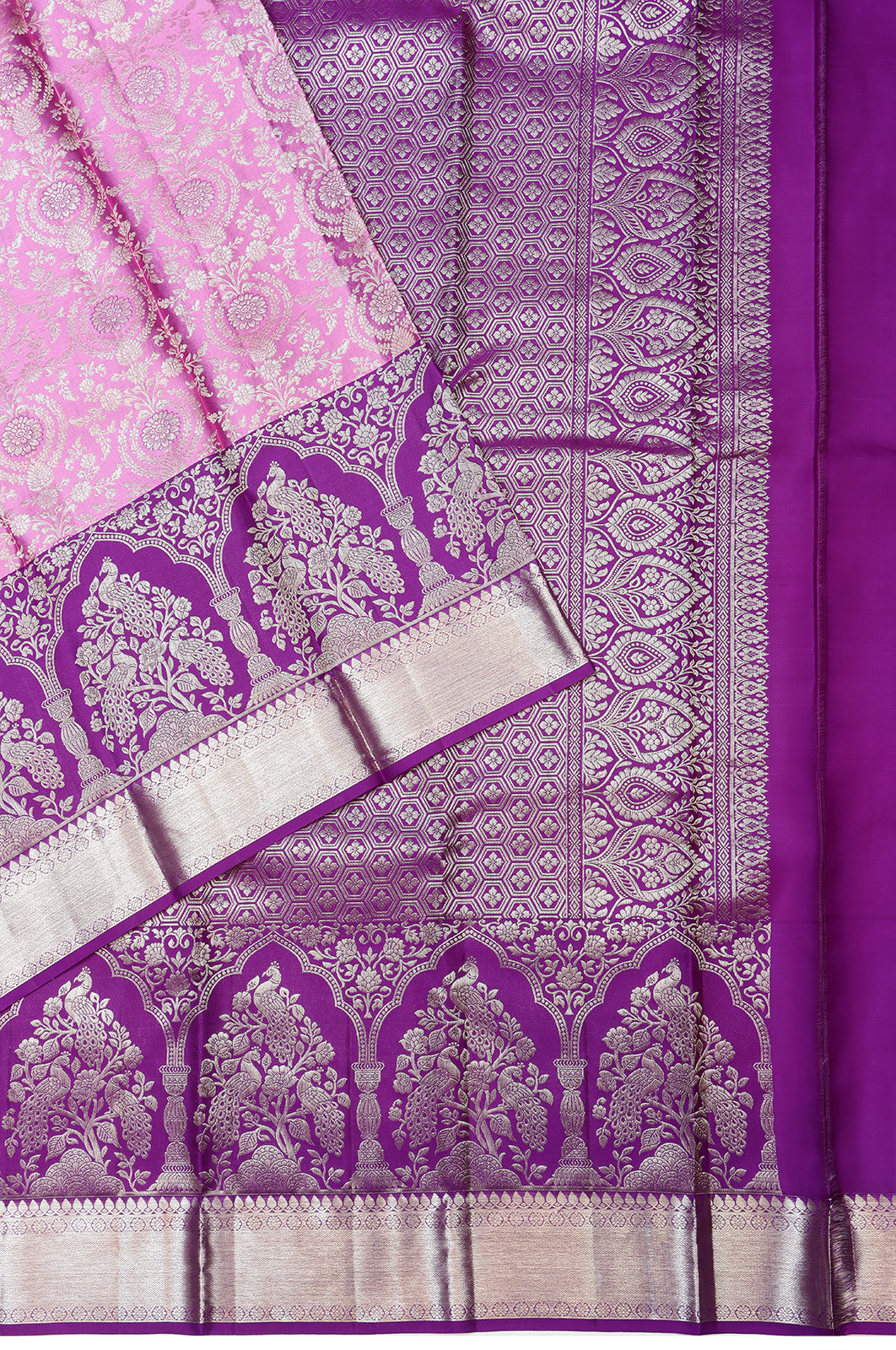 Taranga Kanchi Silk Brocade Pink Saree