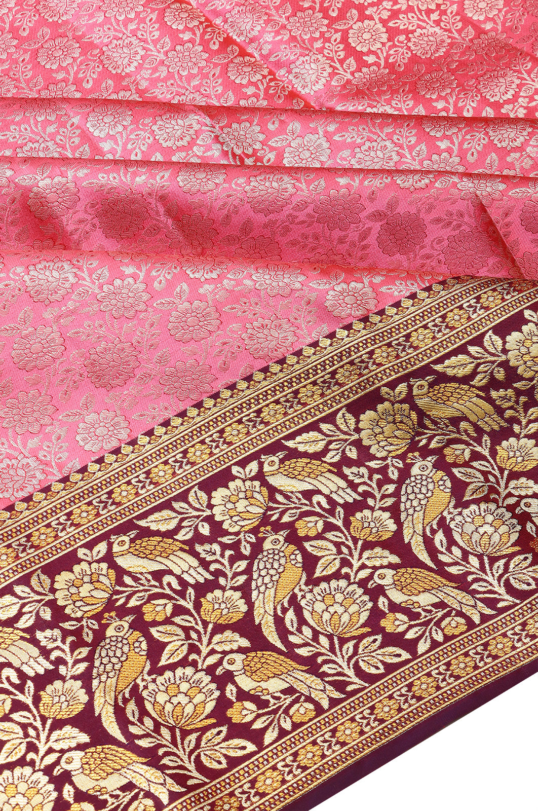 Taranga Kanchi Silk Brocade Pink Saree