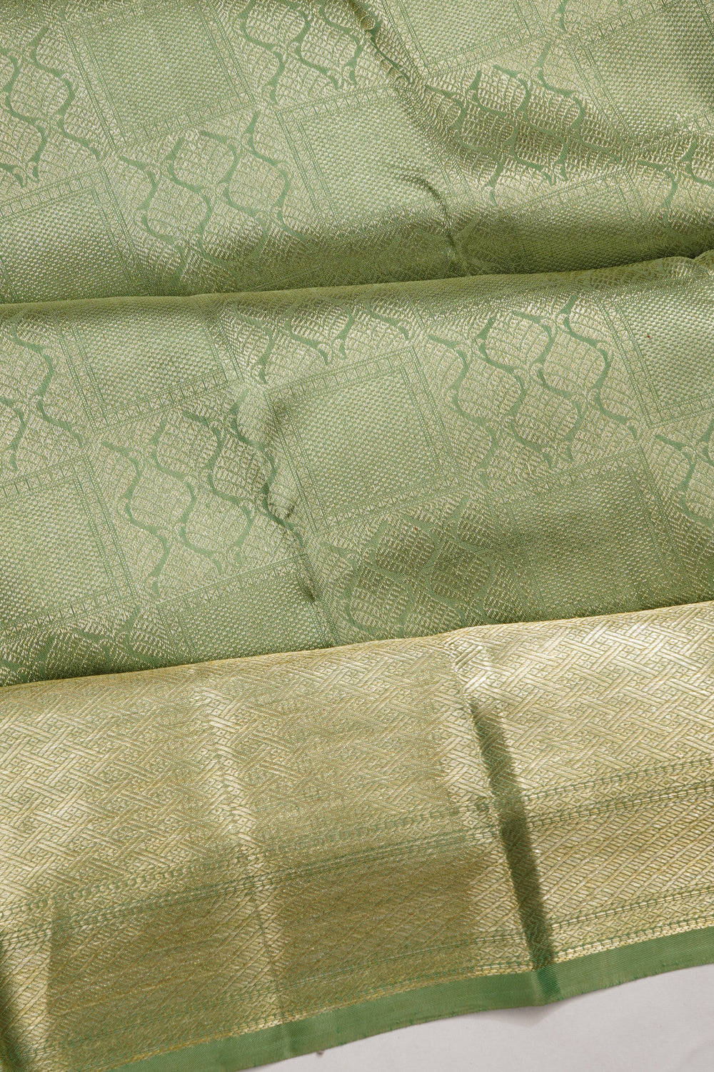 Kanchipuram Silk Brocade Pastel Green Saree