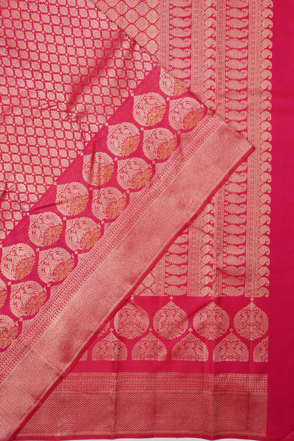 Kanchipuram Silk Brocade Pink Saree