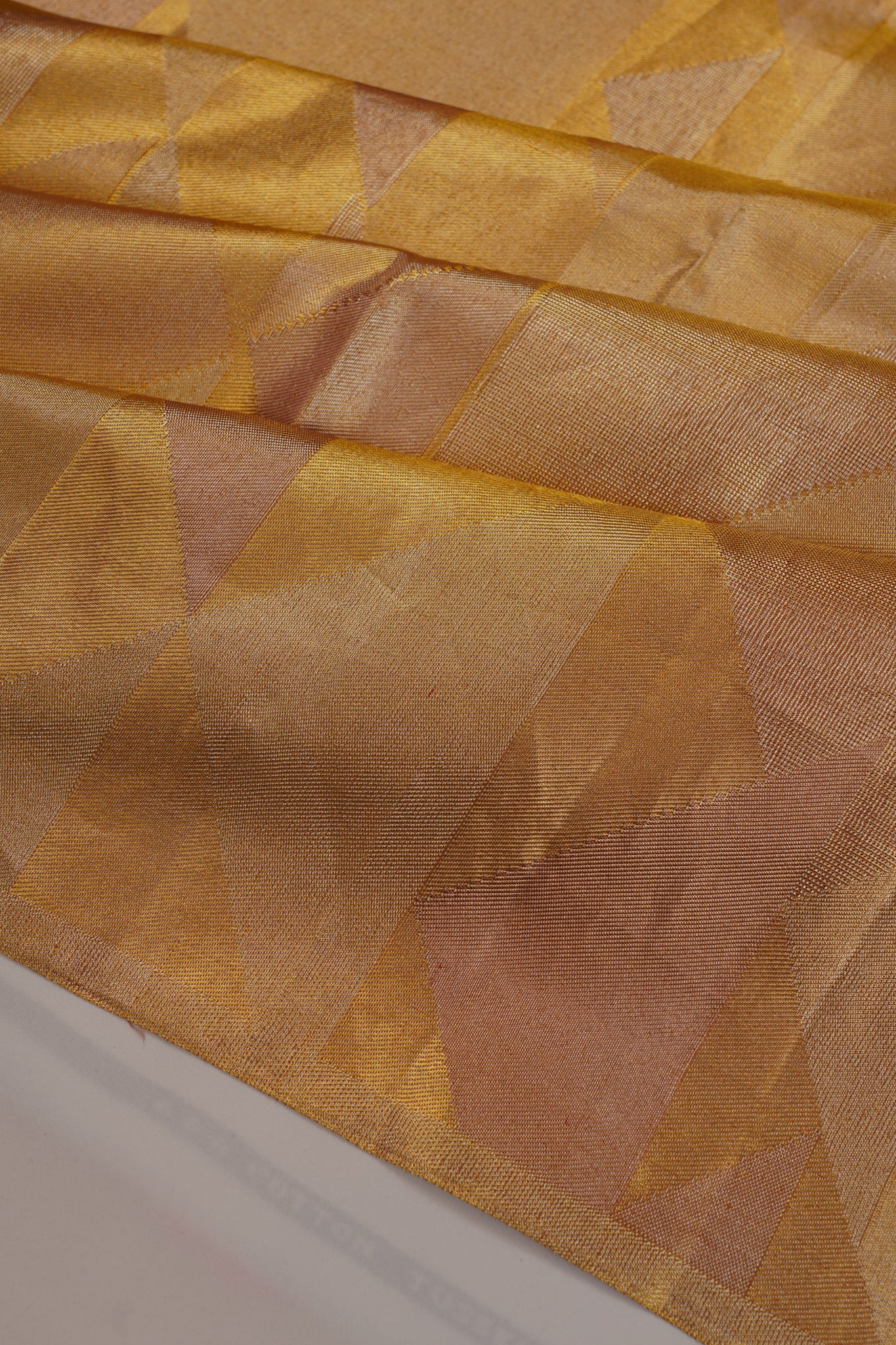 Kanchipuram Silk Geometrical Brocade Gold Saree
