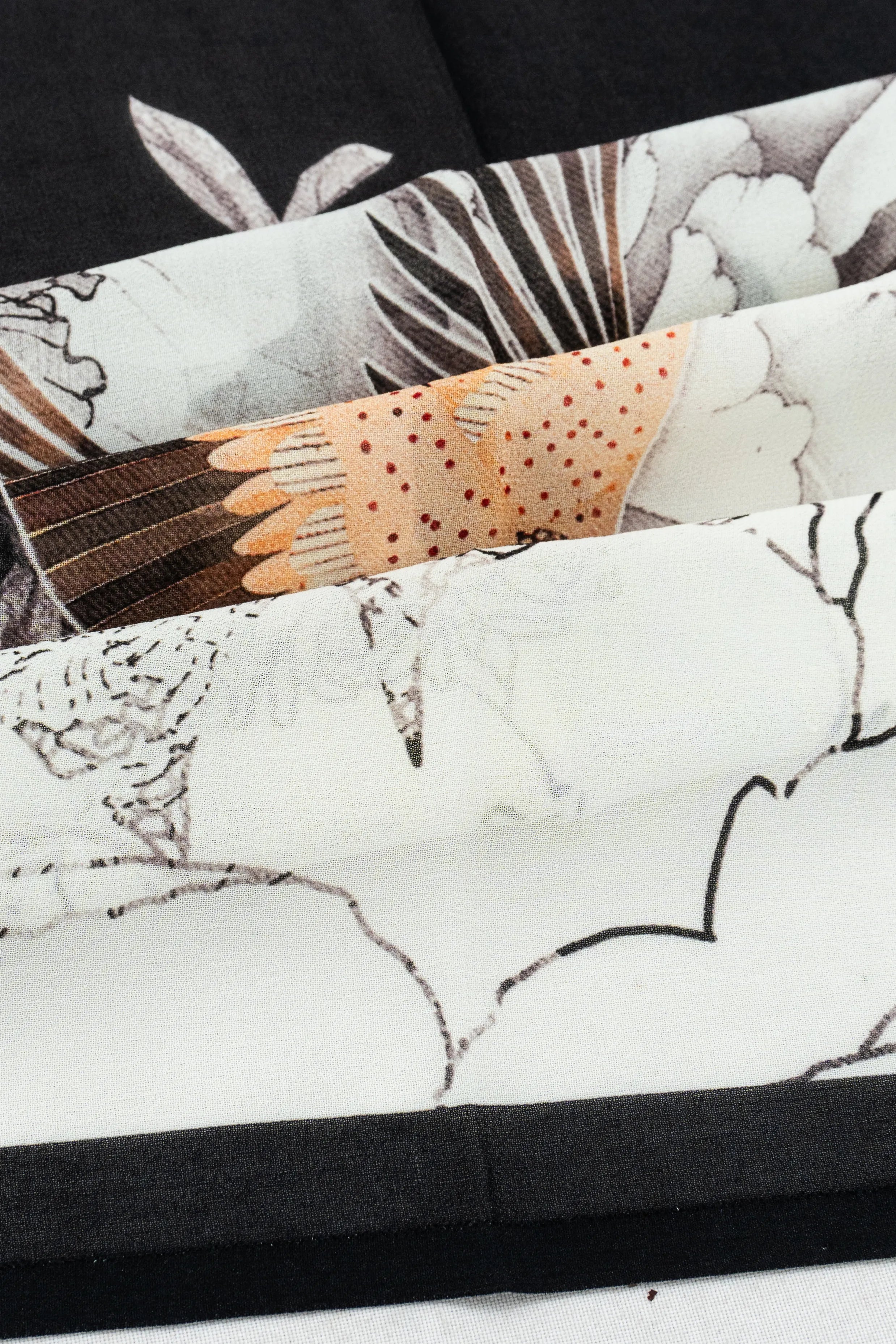 Crepe Floral Printed Black Saree