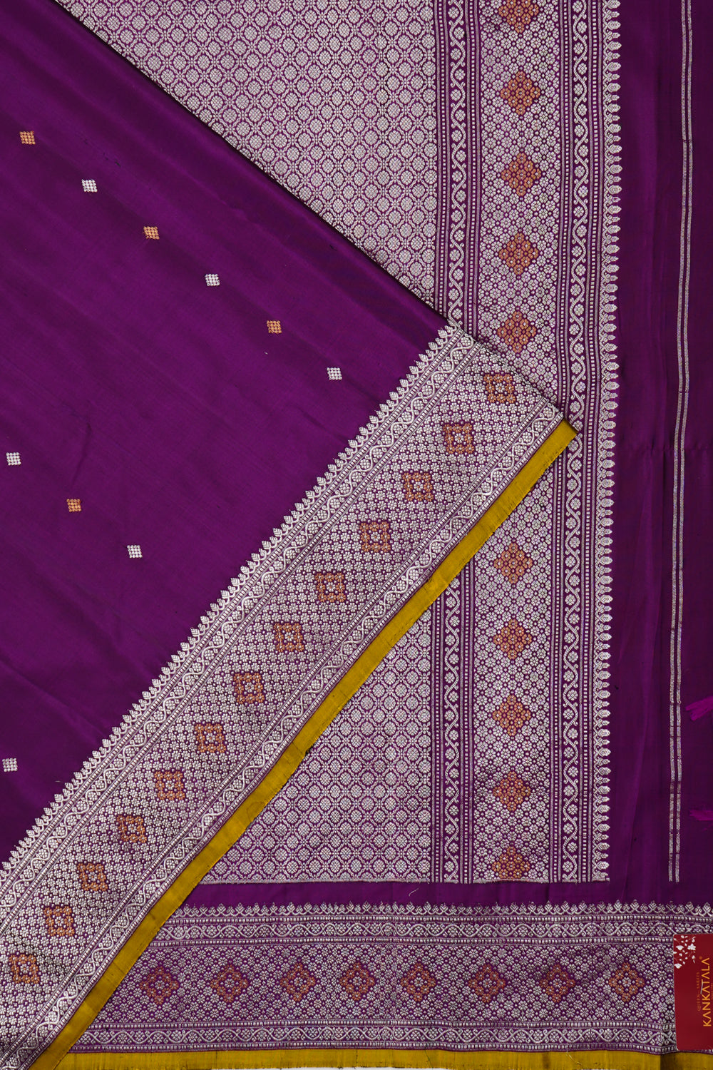 Gadwal Silk Butta Purple Saree