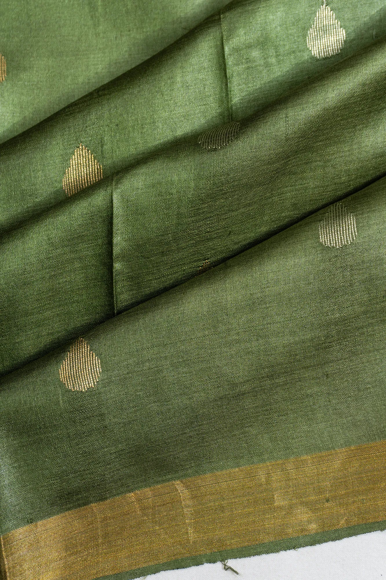 Tussar Butta Green Saree