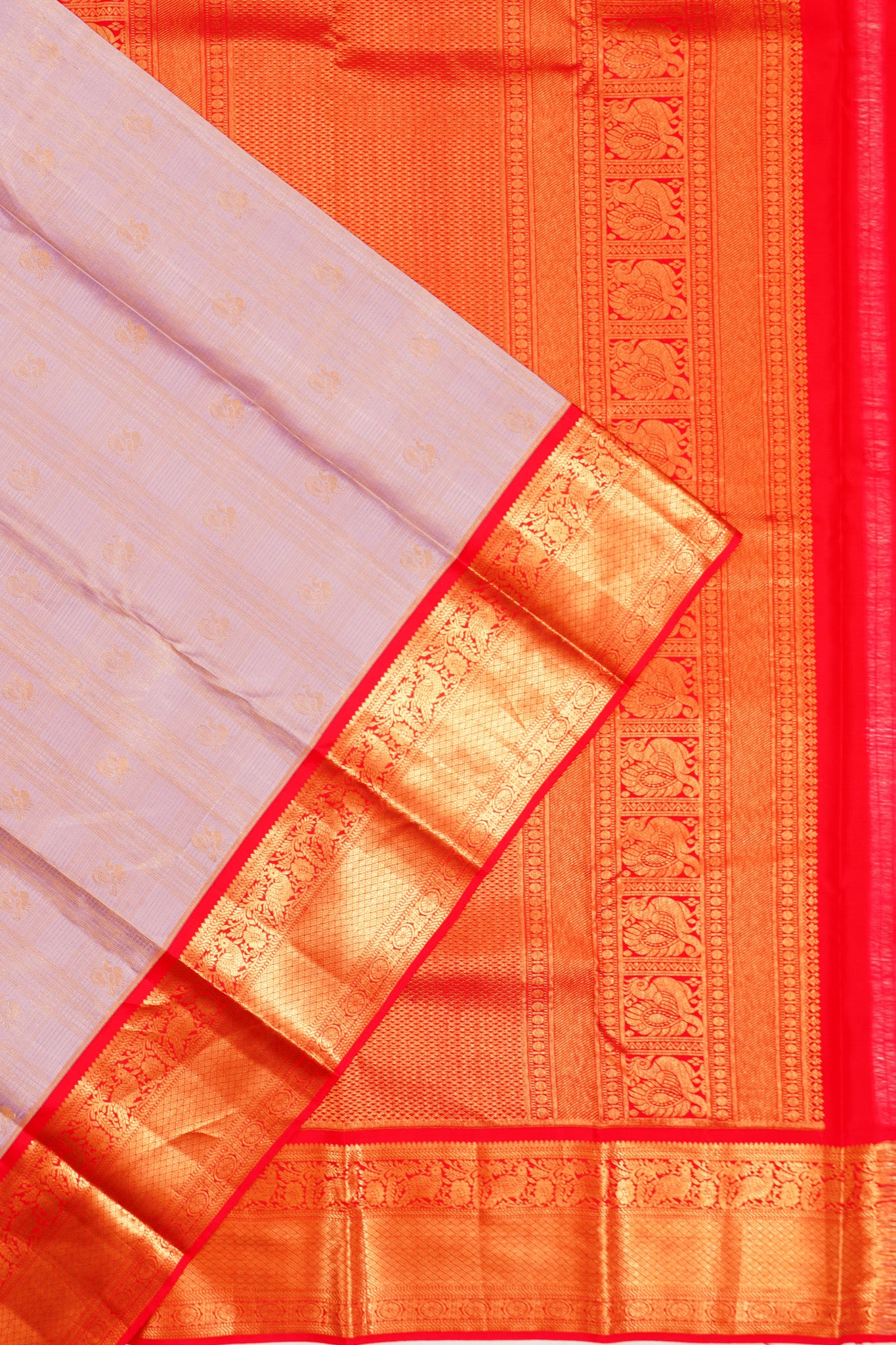 Taranga Kanchi Silk Checks And Butta Lavender Saree