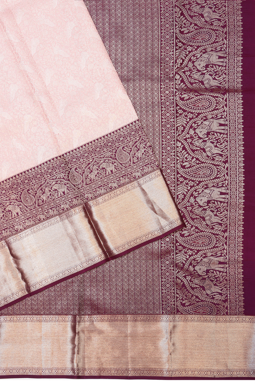 Taranga Kanchi Silk Brocade Baby Pink Saree