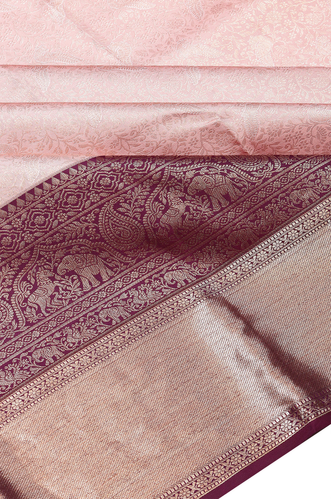 Taranga Kanchi Silk Brocade Baby Pink Saree