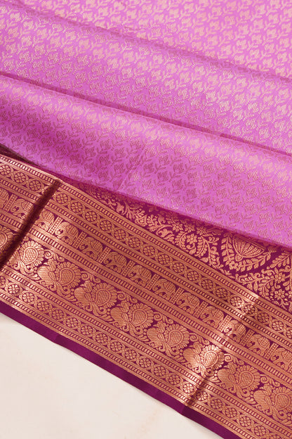 Taranga Kanchi Silk Brocade Pink Saree