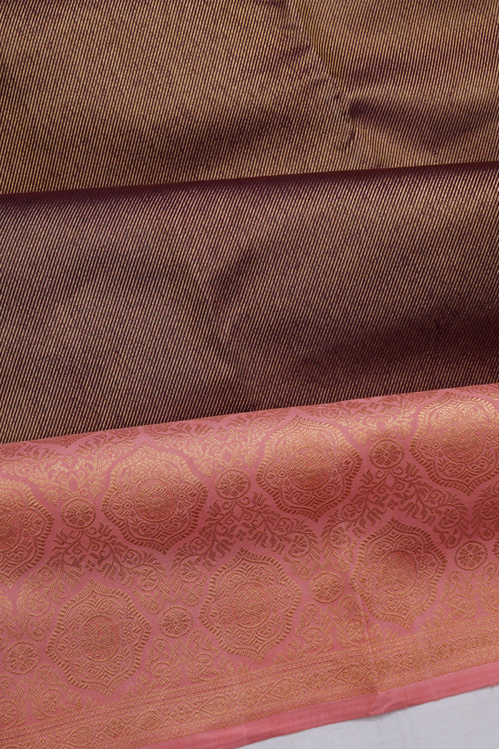 Taranga Kanchi Silk Brocade Brown Saree