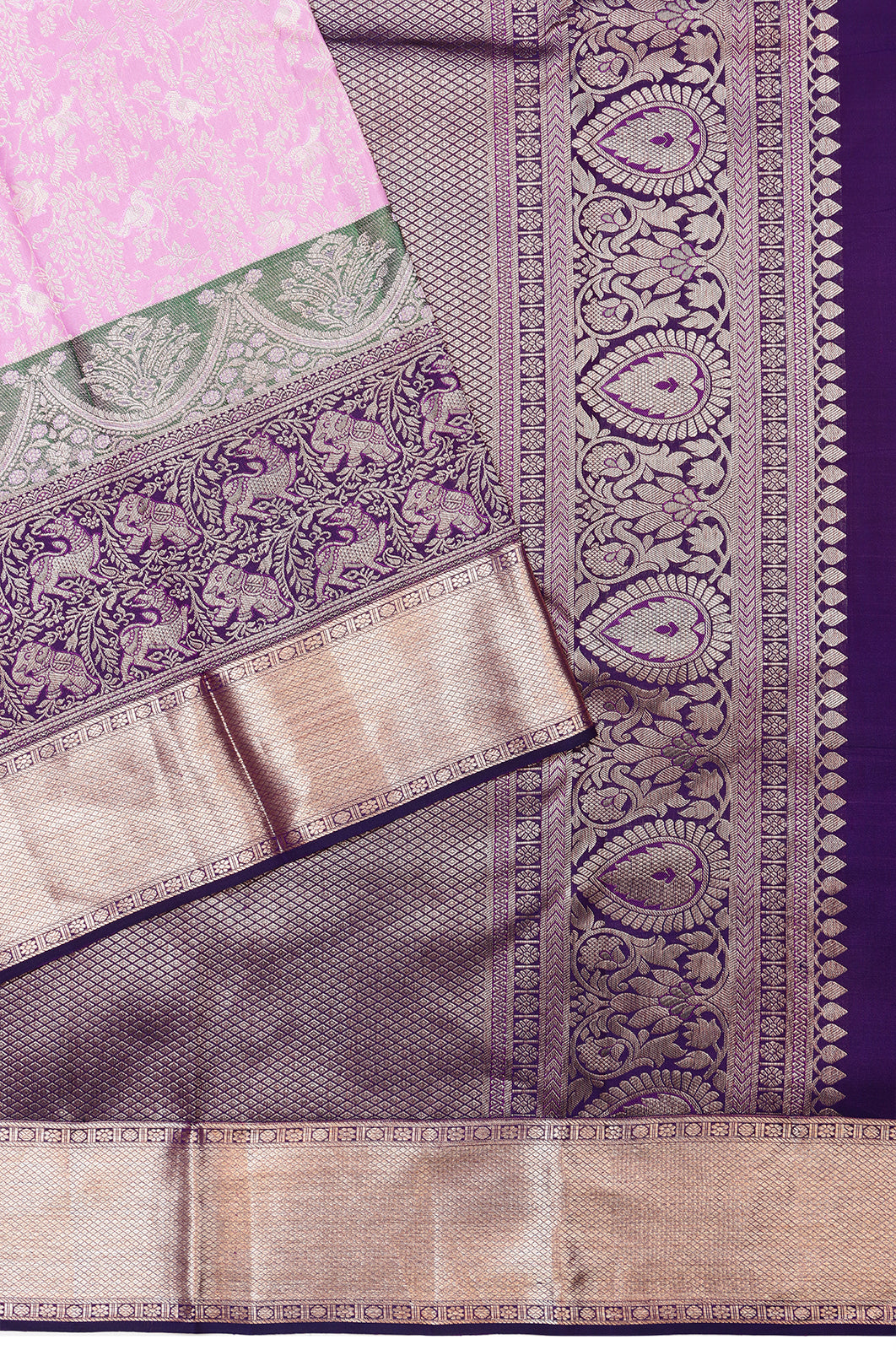 Taranga Kanchi Silk Brocade Pink Saree