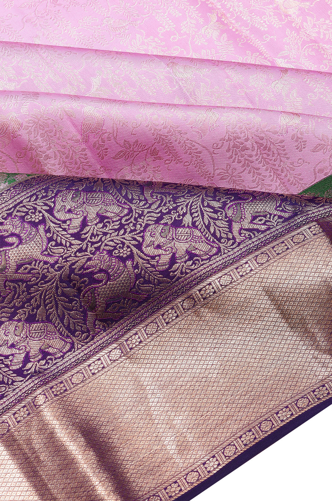 Taranga Kanchi Silk Brocade Pink Saree