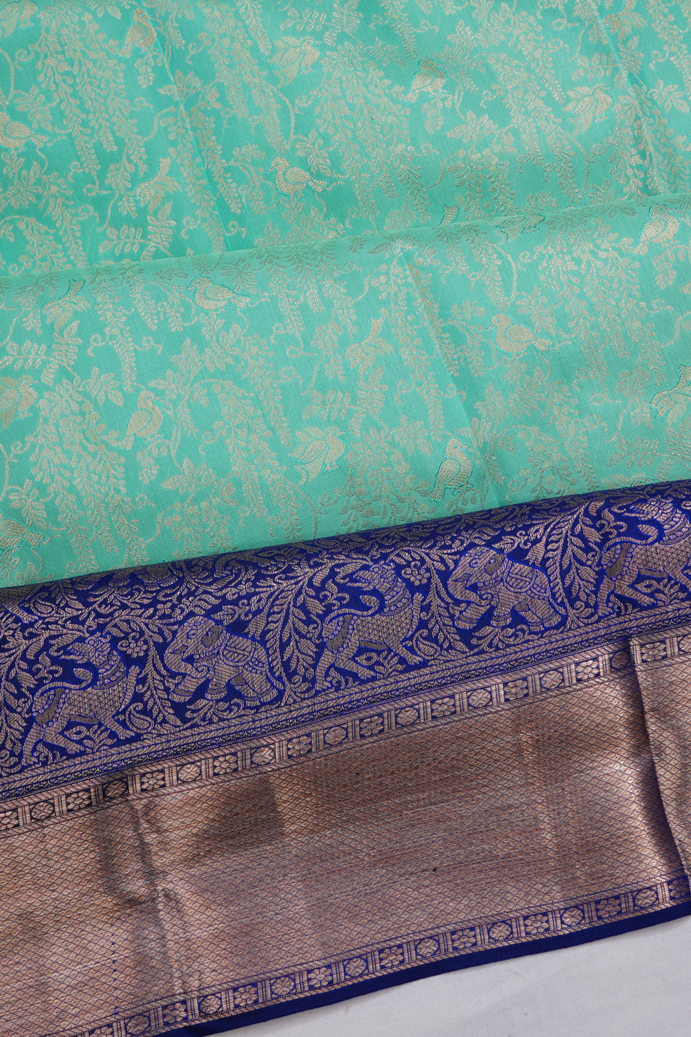 Taranga Kanchi Silk Brocade Sea Green Saree