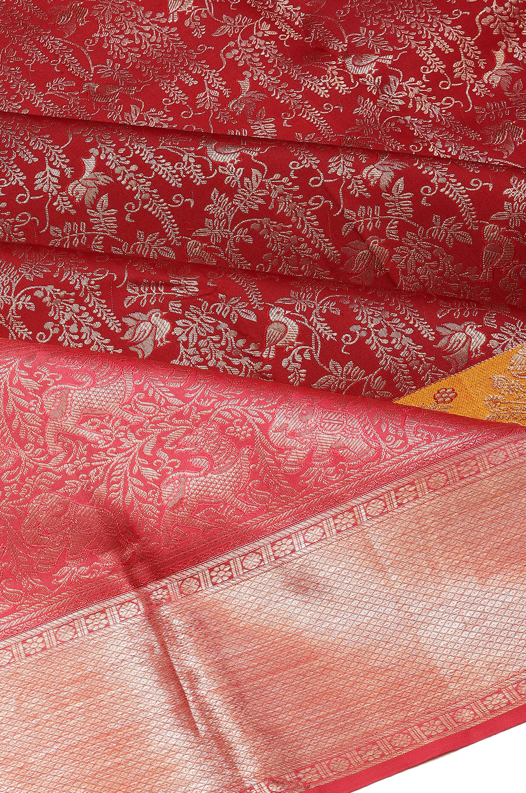 Kanchipuram Silk Brocade Maroon Saree