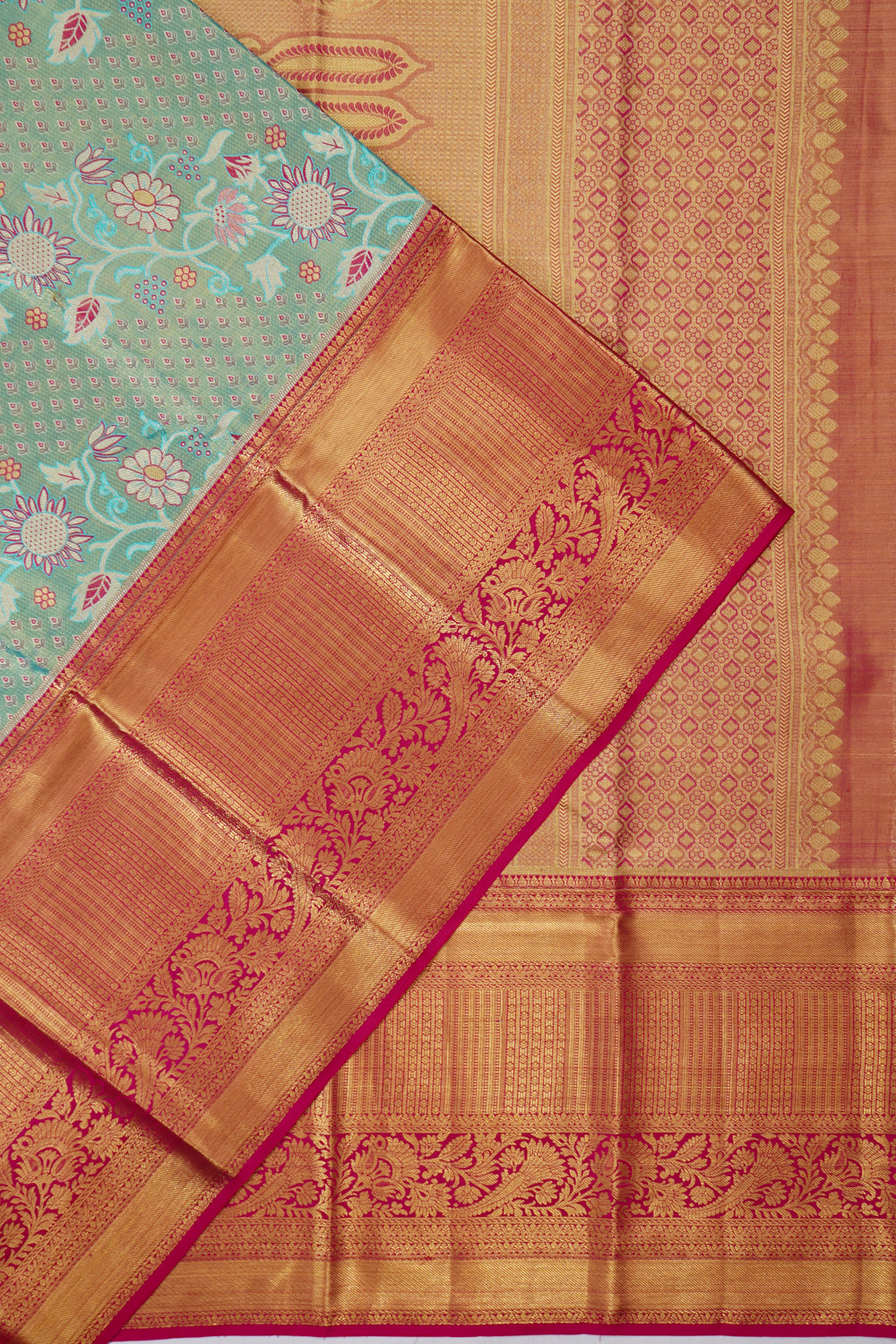 Taranga Kanchi Silk Tissue Brocade Sky Blue Saree