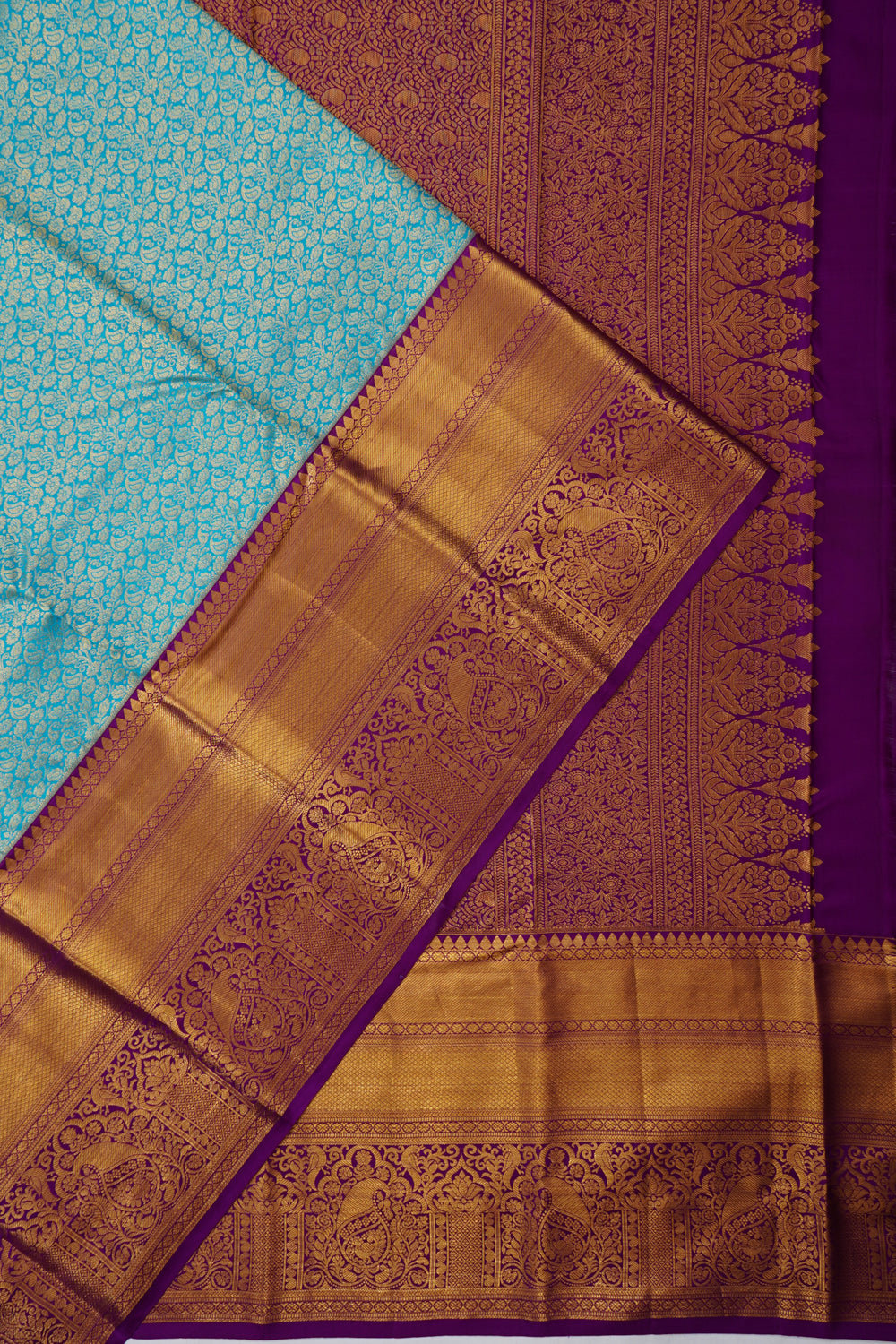 Taranga Kanchi Silk Brocade Sky Blue Saree