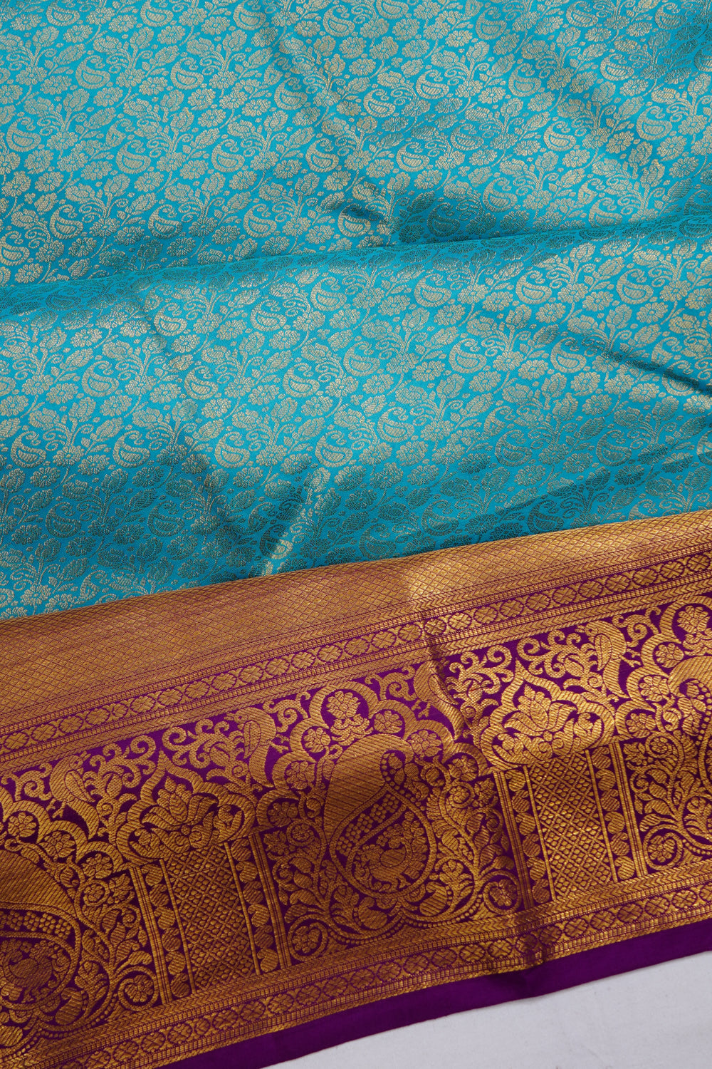 Taranga Kanchi Silk Brocade Sky Blue Saree