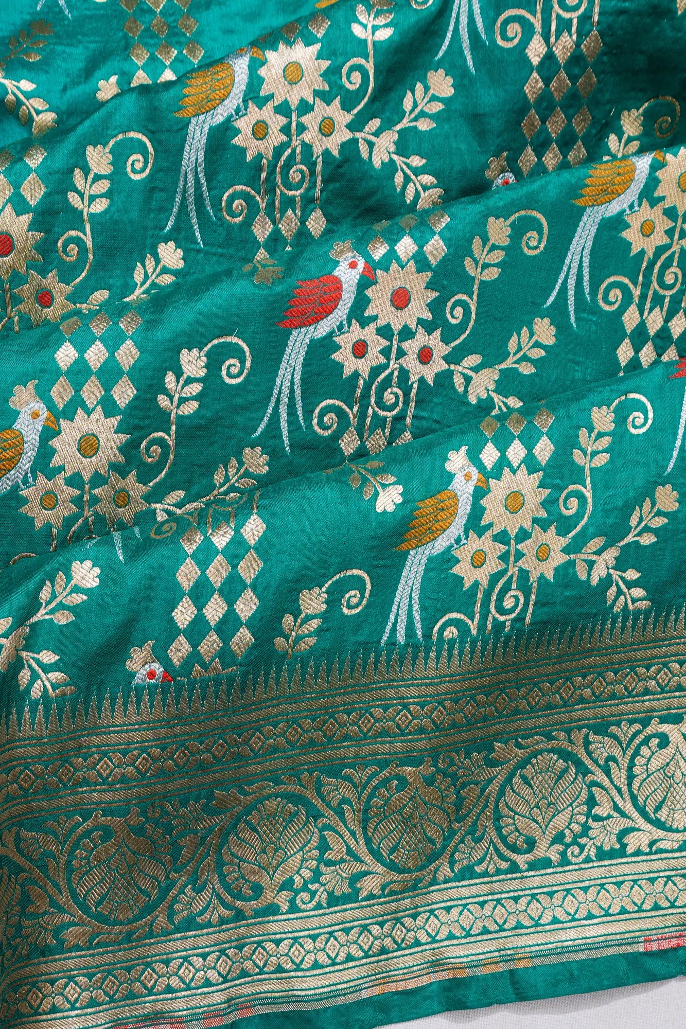 Banarasi Silk Brocade Green Saree