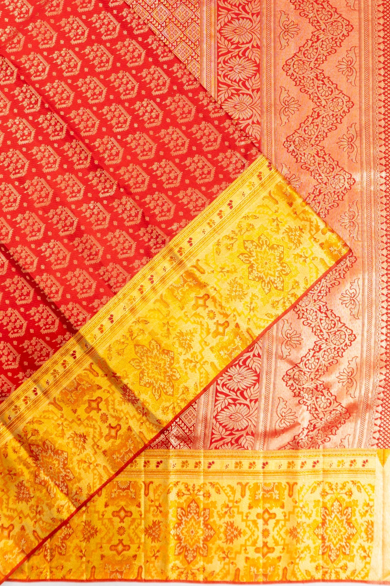 Kanchipuram Silk Brocade Red Saree