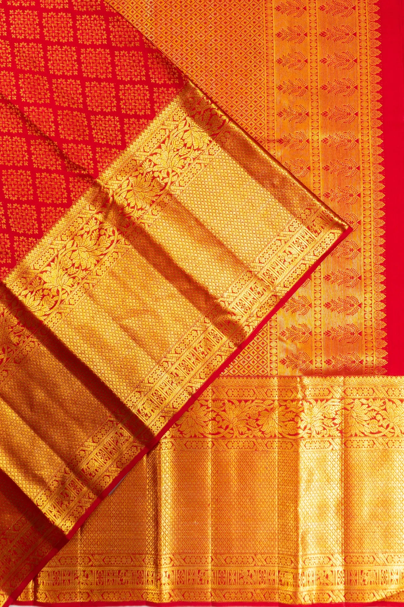 Kanchipuram Silk Brocade Red Saree