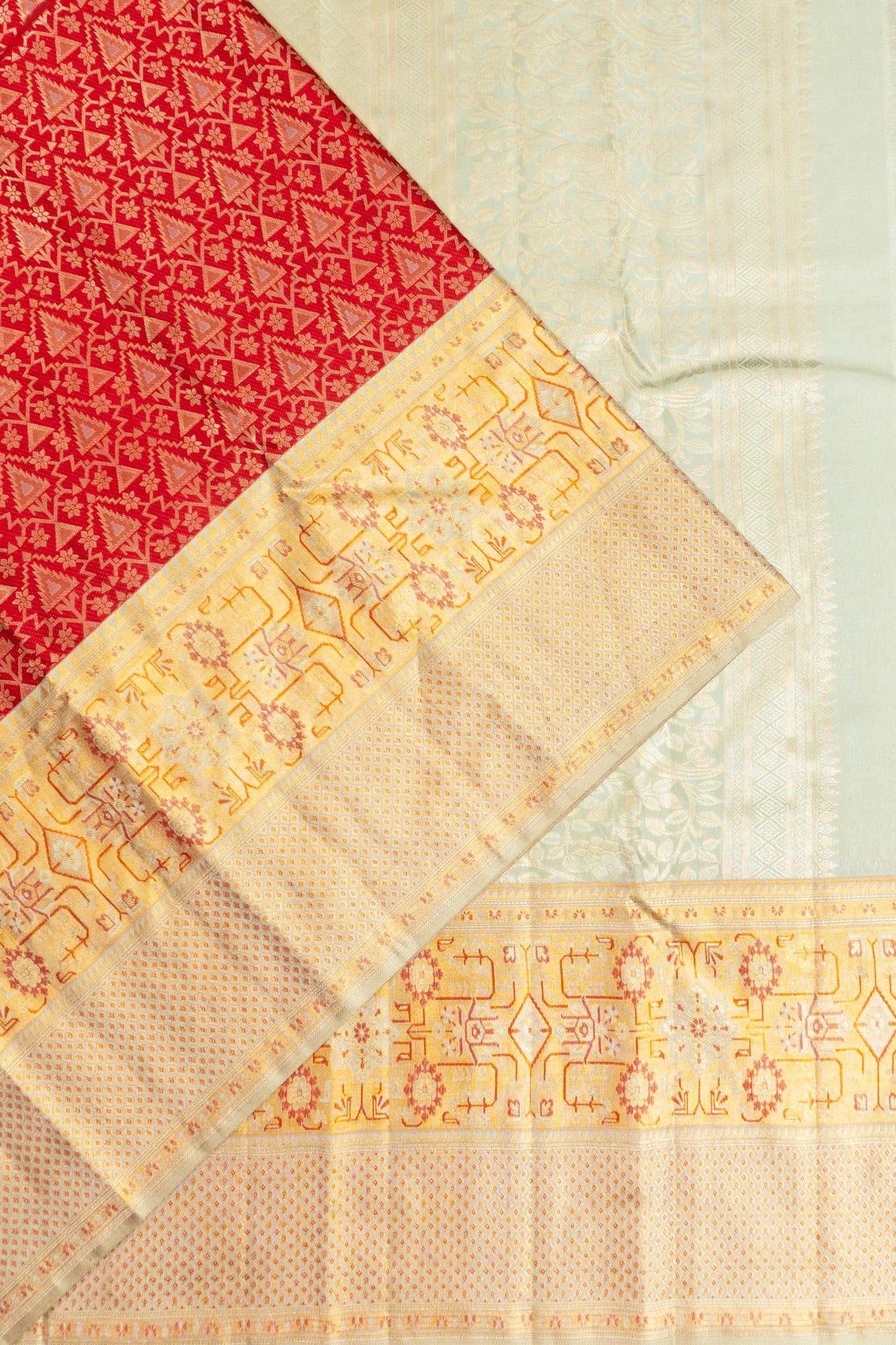 Kanchipuram Silk Brocade Red Saree