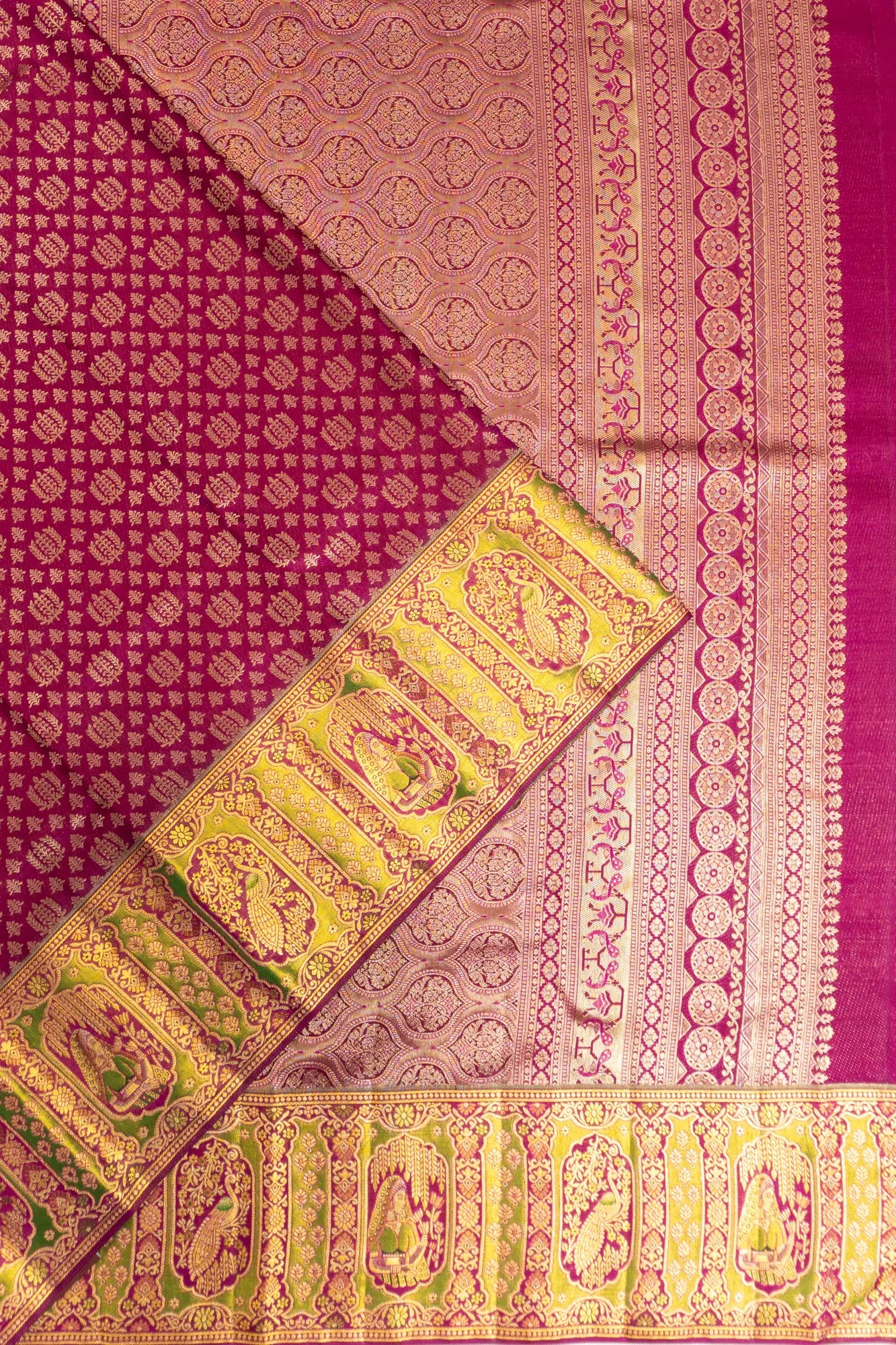 Kanchipuram Silk Brocade Purple Saree