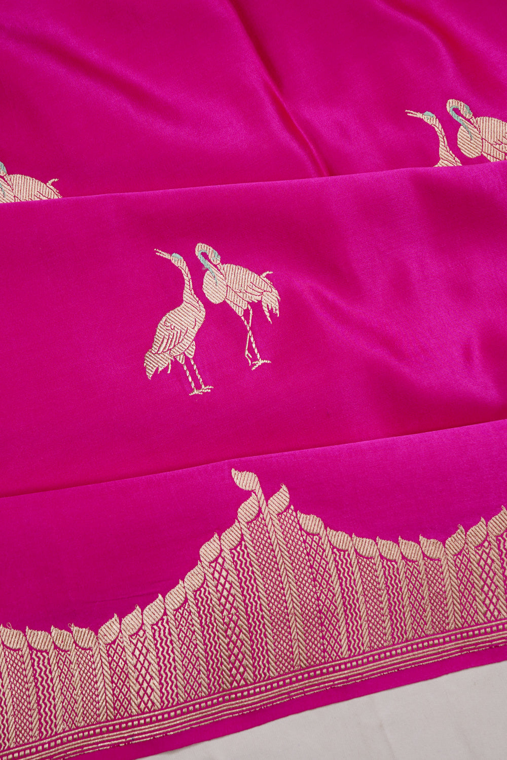 Banarasi Silk Butta Rani Pink Saree