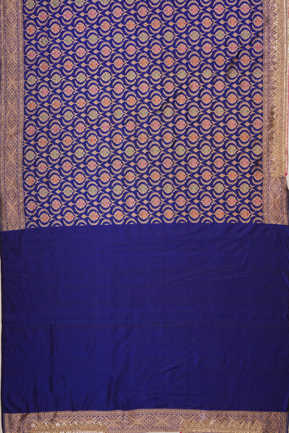 Banarasi Silk Brocade Dark Blue Saree