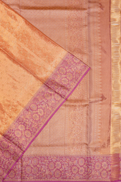 Taranaga Kanchi Silk Tissue Brocade Orange Saree