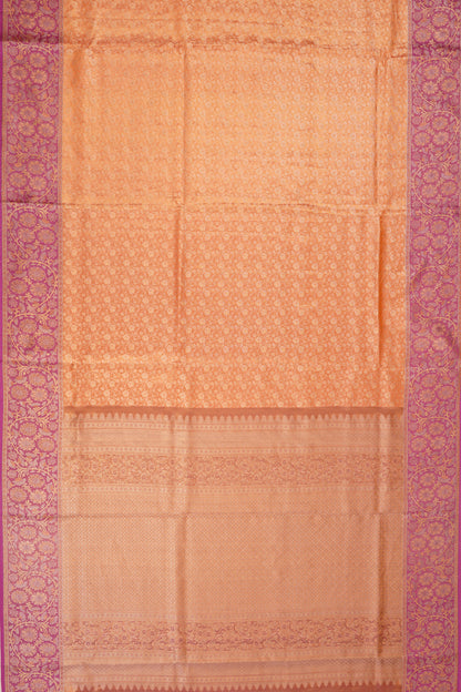 Taranaga Kanchi Silk Tissue Brocade Orange Saree