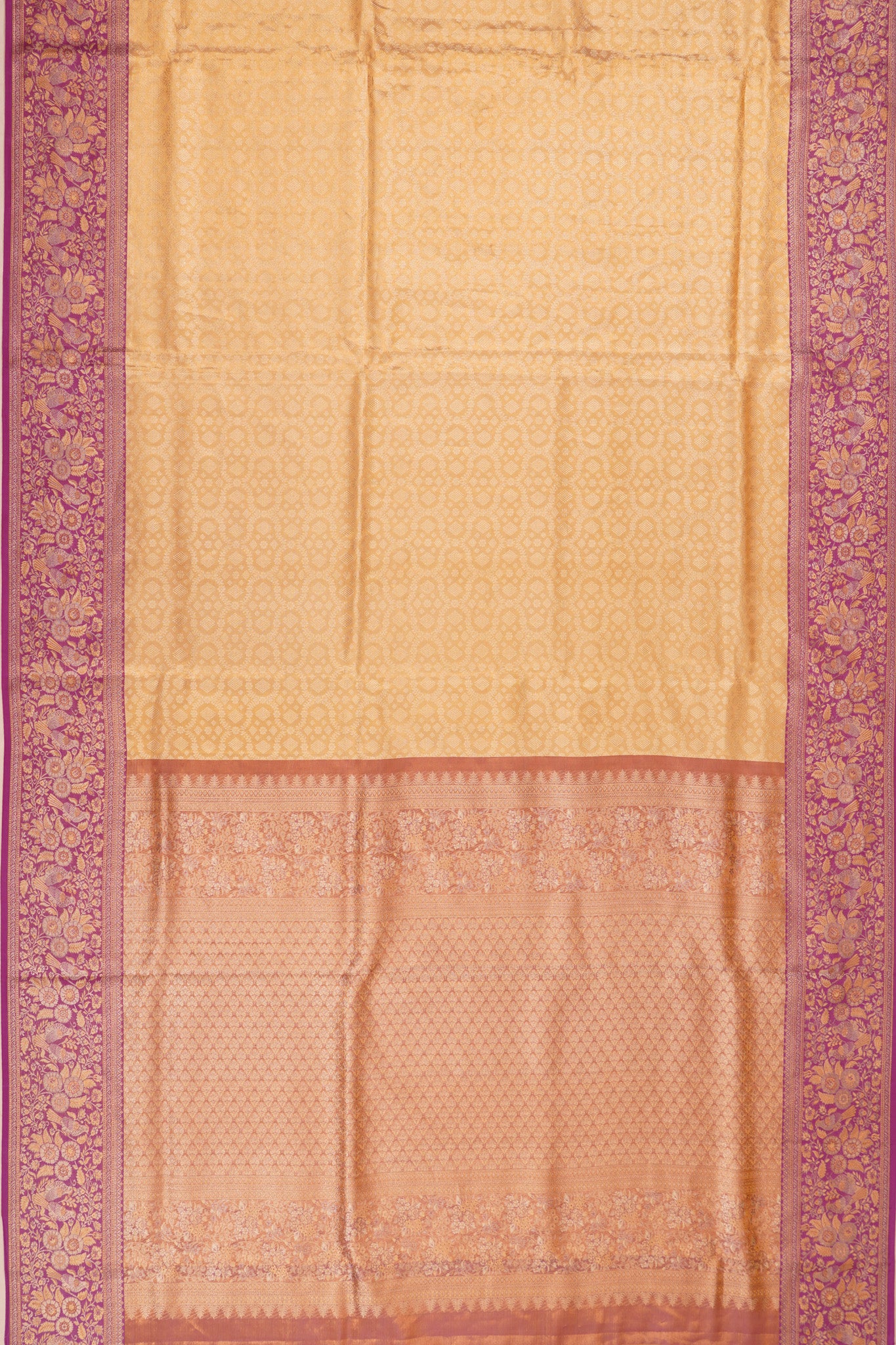 Taranga Kanchi Silk Tissue Brocade Gold Saree