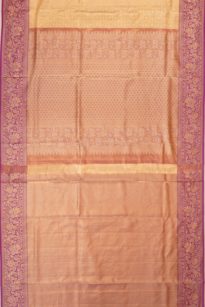 Taranga Kanchi Silk Tissue Brocade Gold Saree