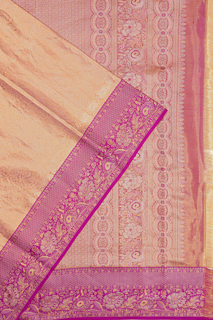 Taranga Kanchi Silk Tissue Brocade Gold Saree