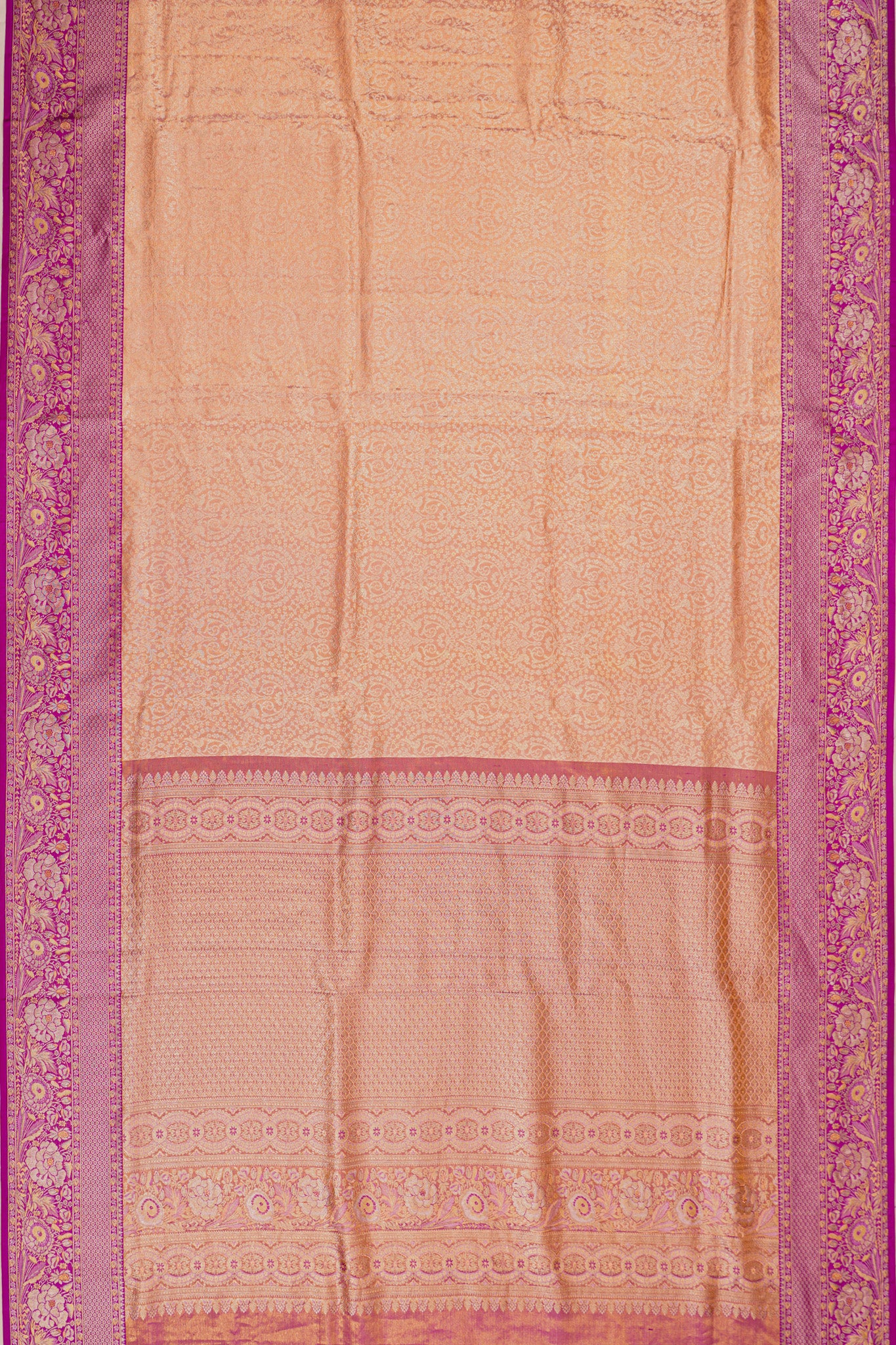 Taranga Kanchi Silk Tissue Brocade Gold Saree