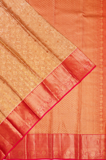 Taranga Kanchi Silk Tissue Brocade Gold Saree