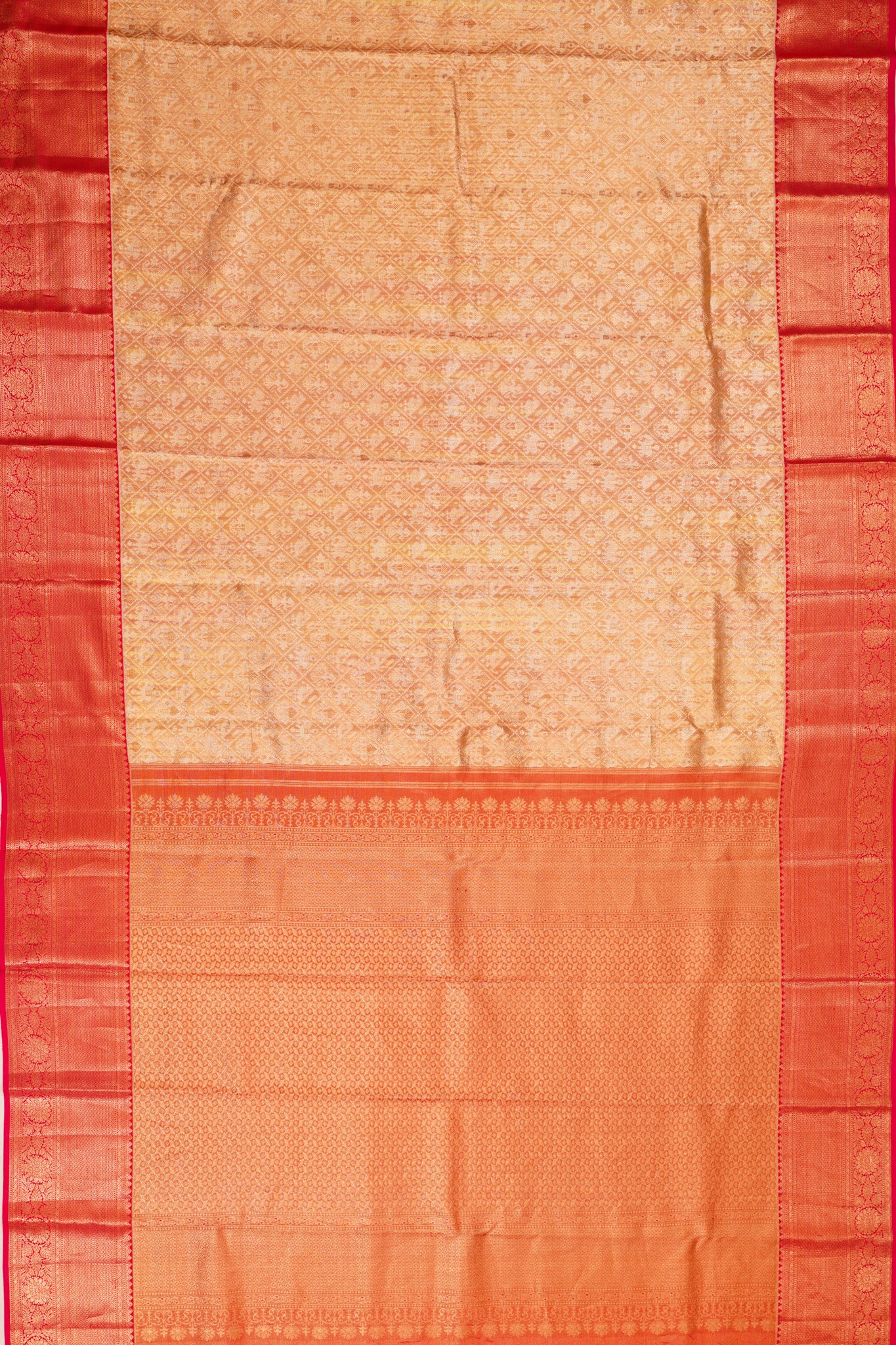 Taranga Kanchi Silk Tissue Brocade Gold Saree