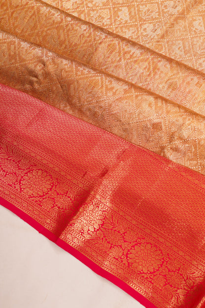 Taranga Kanchi Silk Tissue Brocade Gold Saree