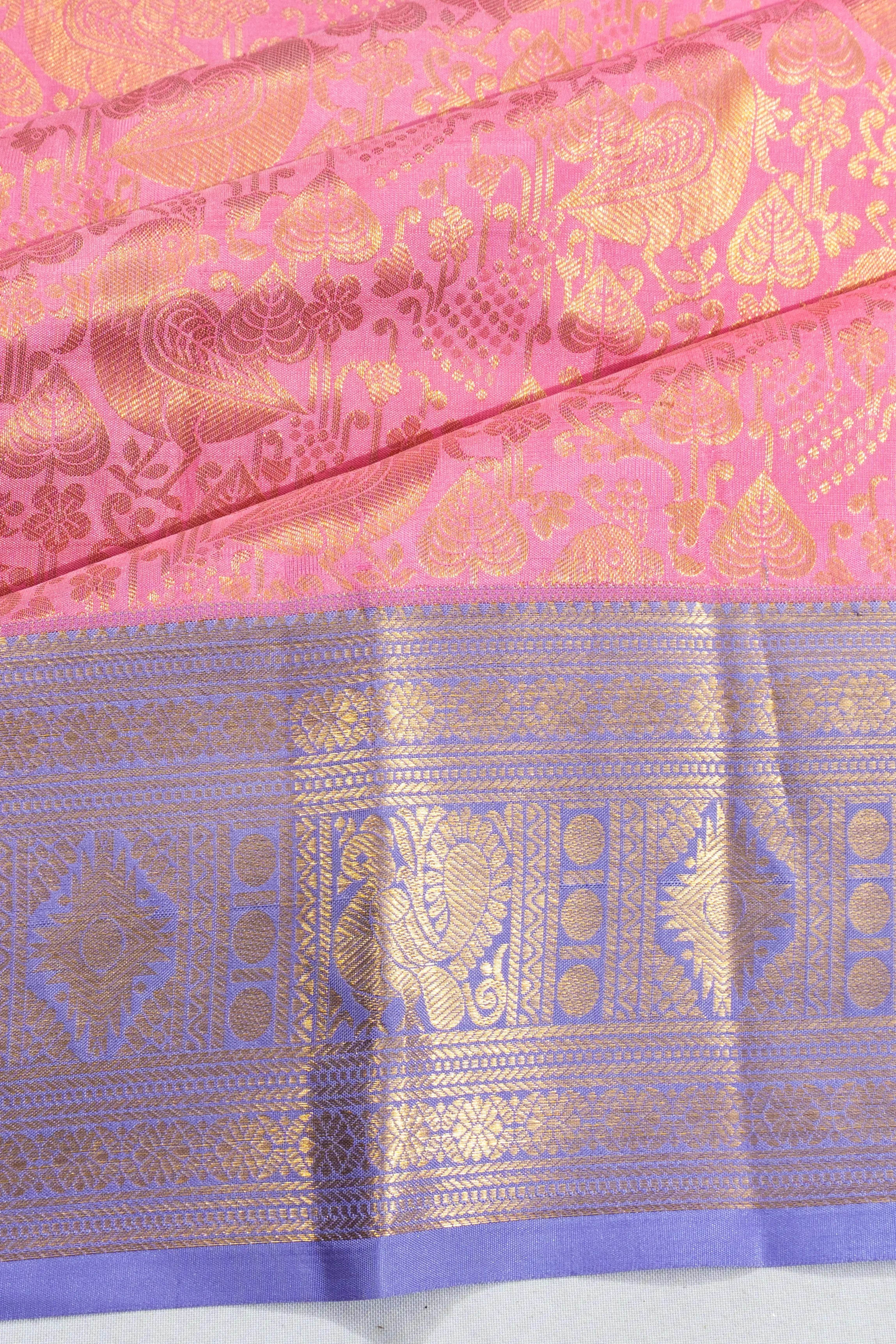 Taranga Kanchi Silk Brocade Baby Pink Saree