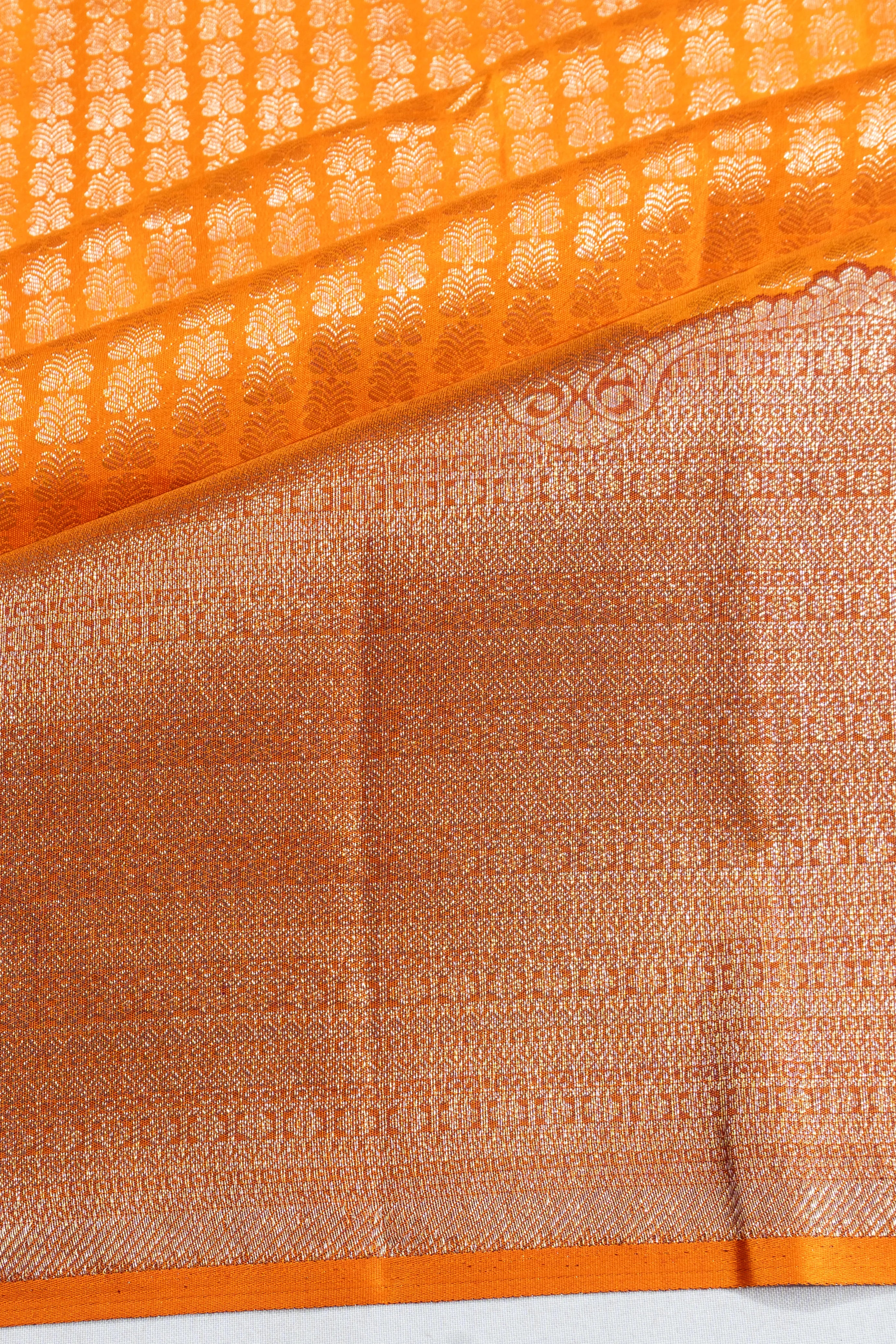 Taranga Kanchi Silk Brocade Mustard Yellow Saree