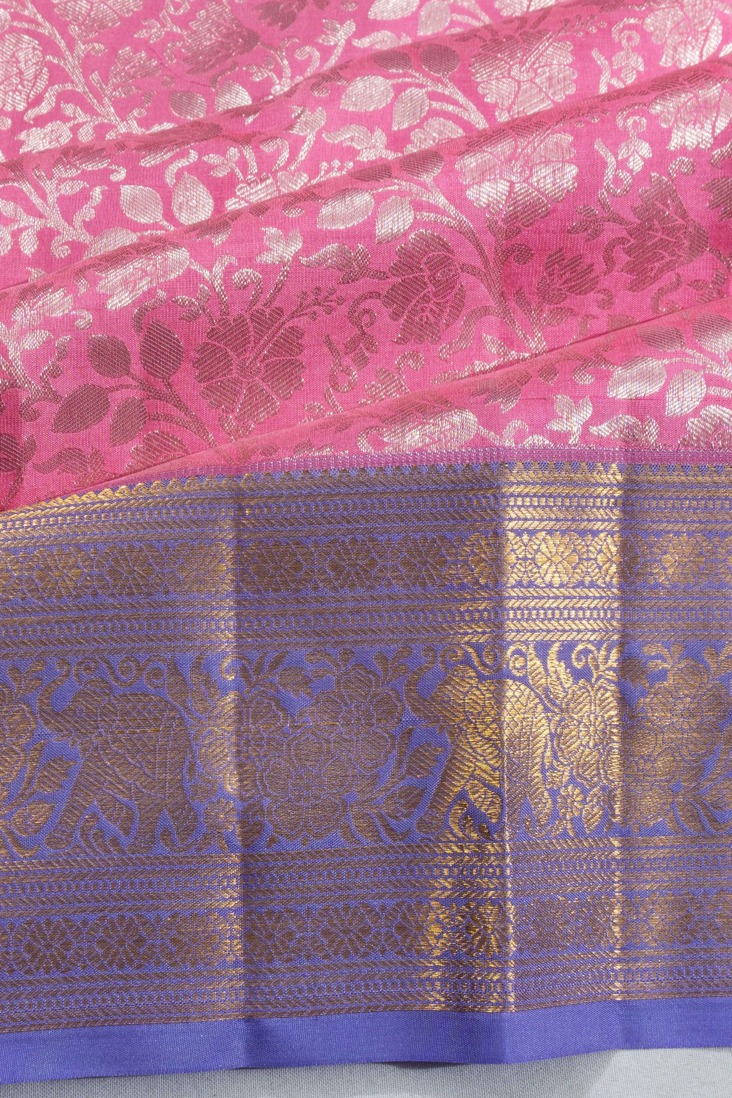 Taranga Kanchi Silk Brocade Baby Pink Saree