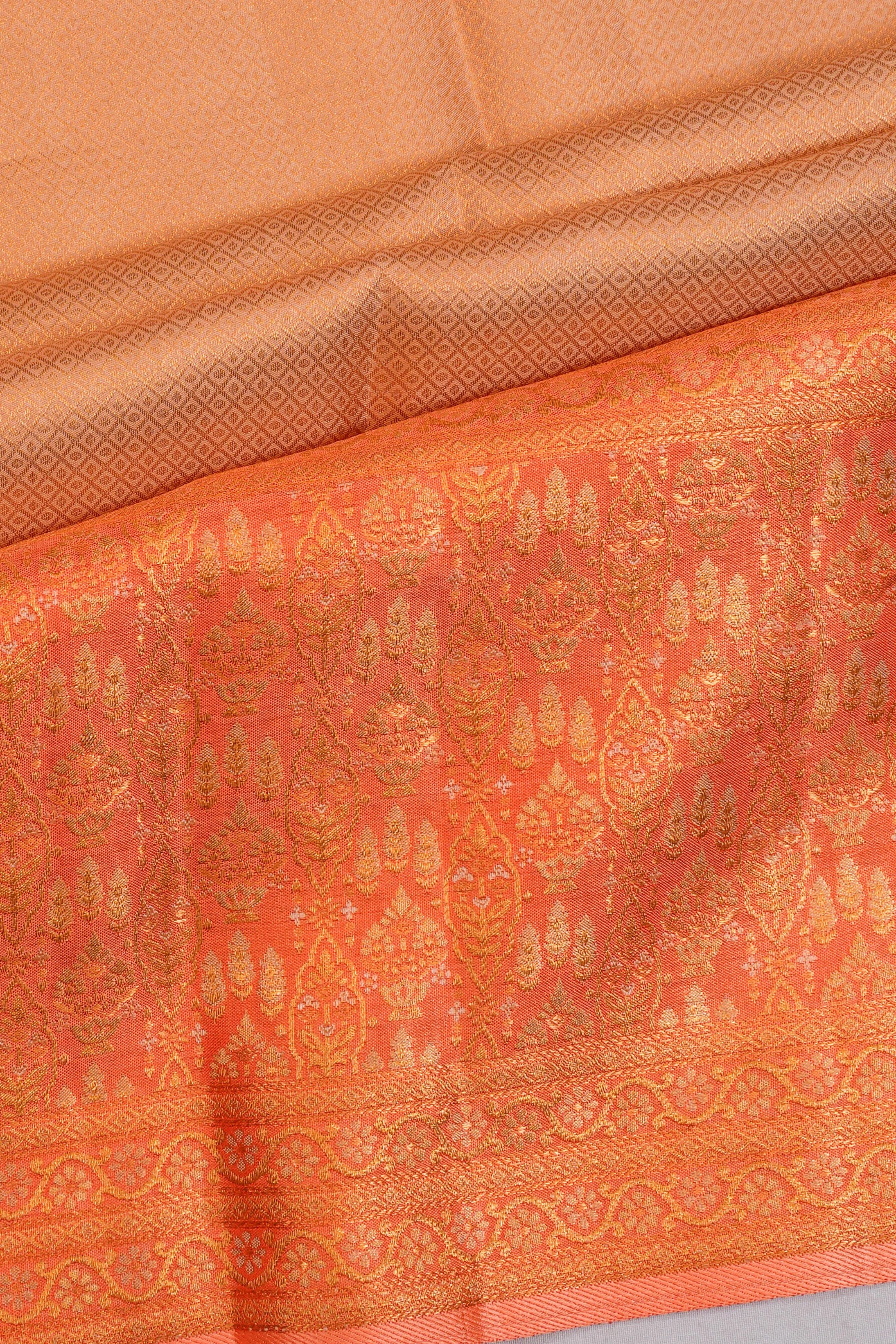 Taranga Kanchi Silk Brocade Cream Saree
